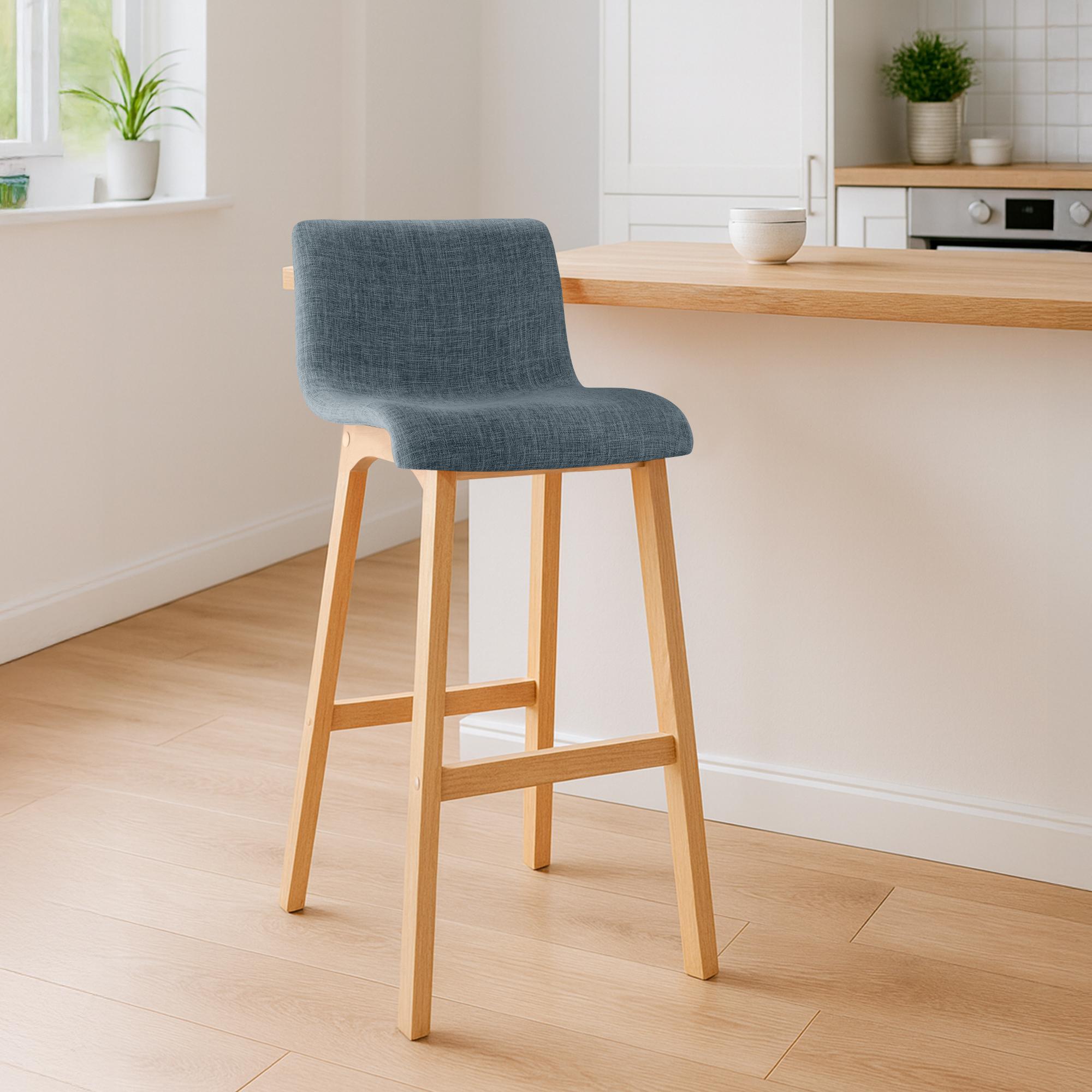 Tabouret de Bar Hover Tissu Piètement Quatre pieds Natura