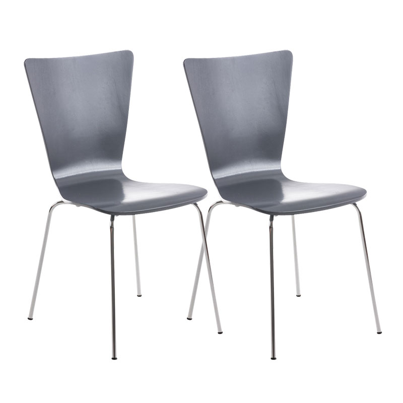 Lot de 2 chaises visiteur Aaron Gris