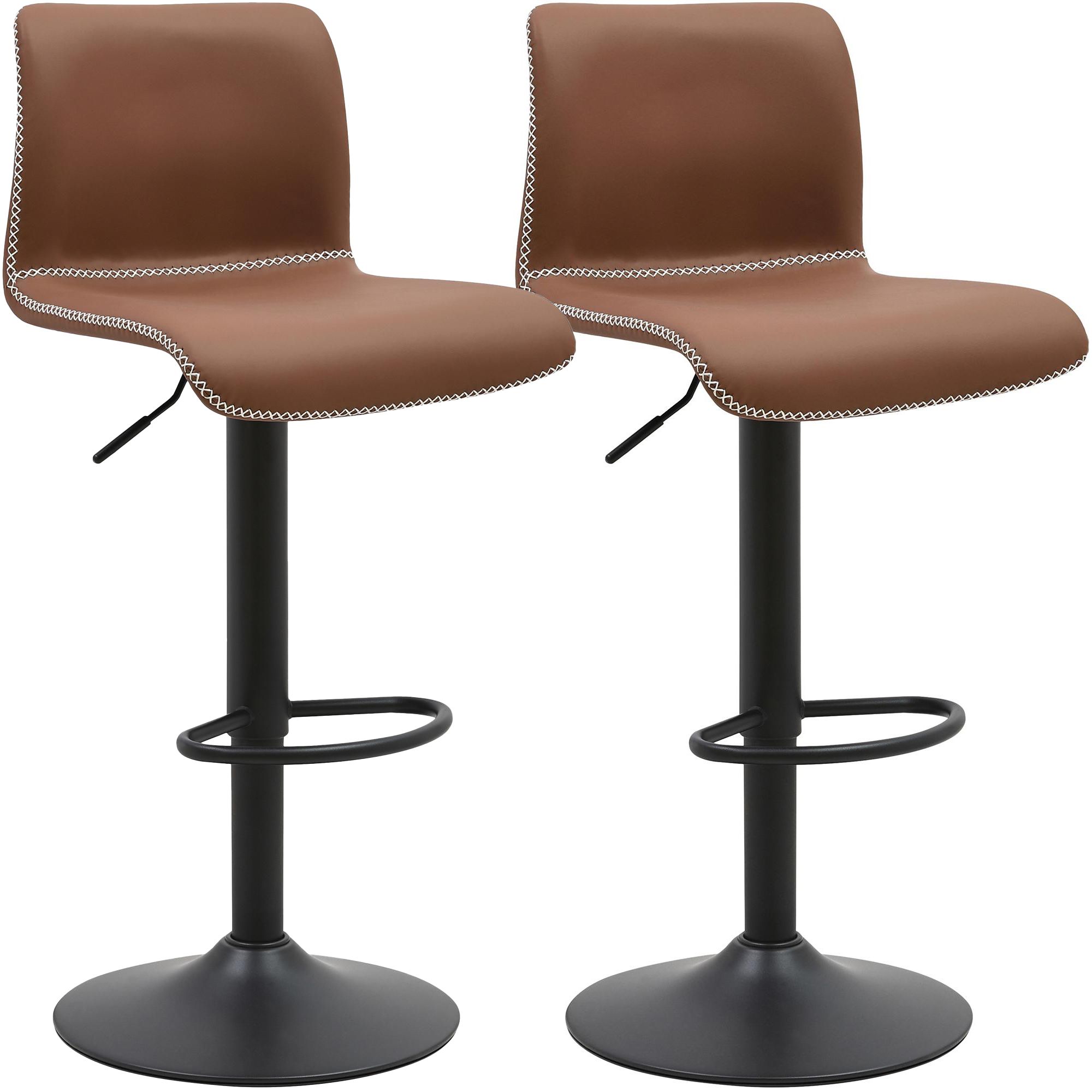 Lot de 2 tabourets de bar Henchy en similicuir