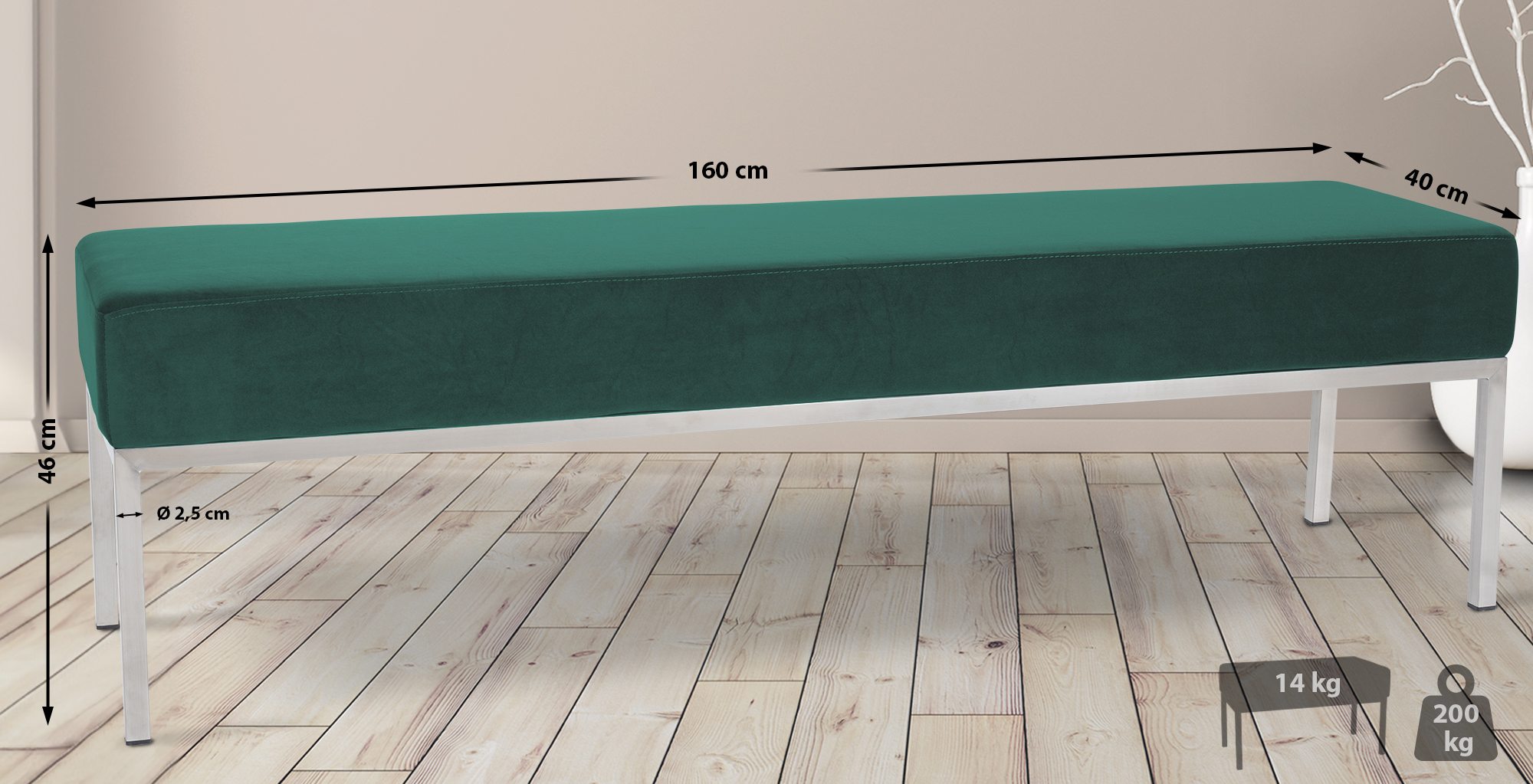 Banc Lamega Revêtement en velours