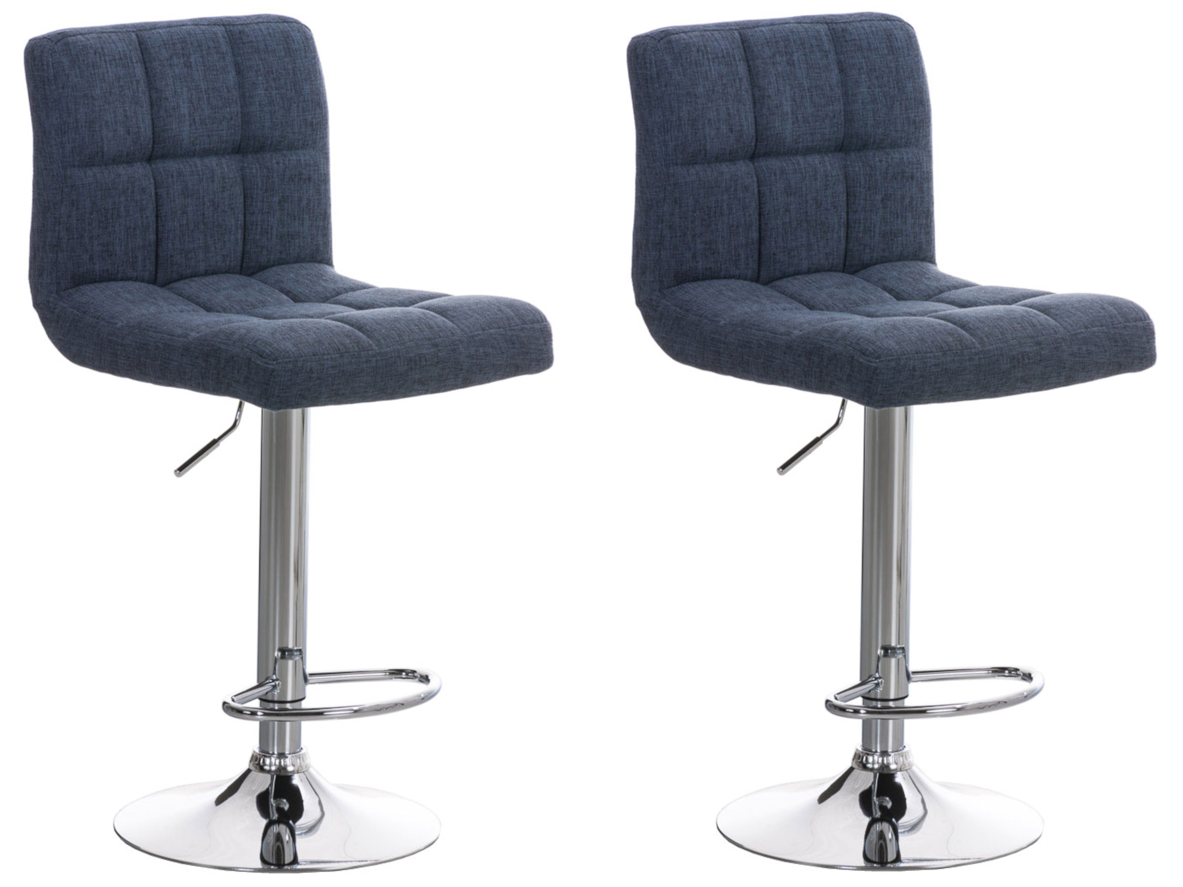 Lot de 2 Tabourets de bar Peru en Tissu Piètement Métal Pivotant et Ajustable