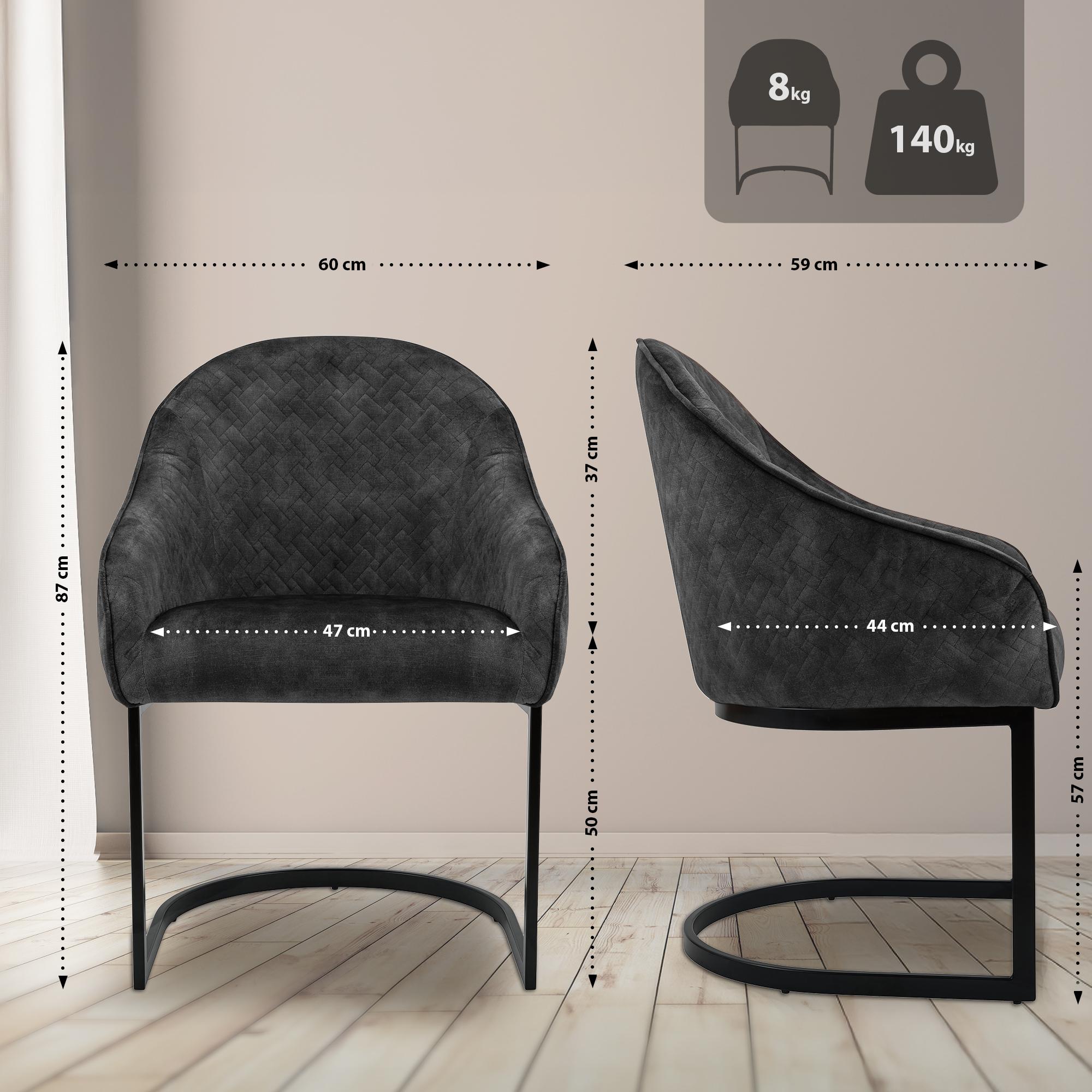 Chaise de salle à manger Jarik velours