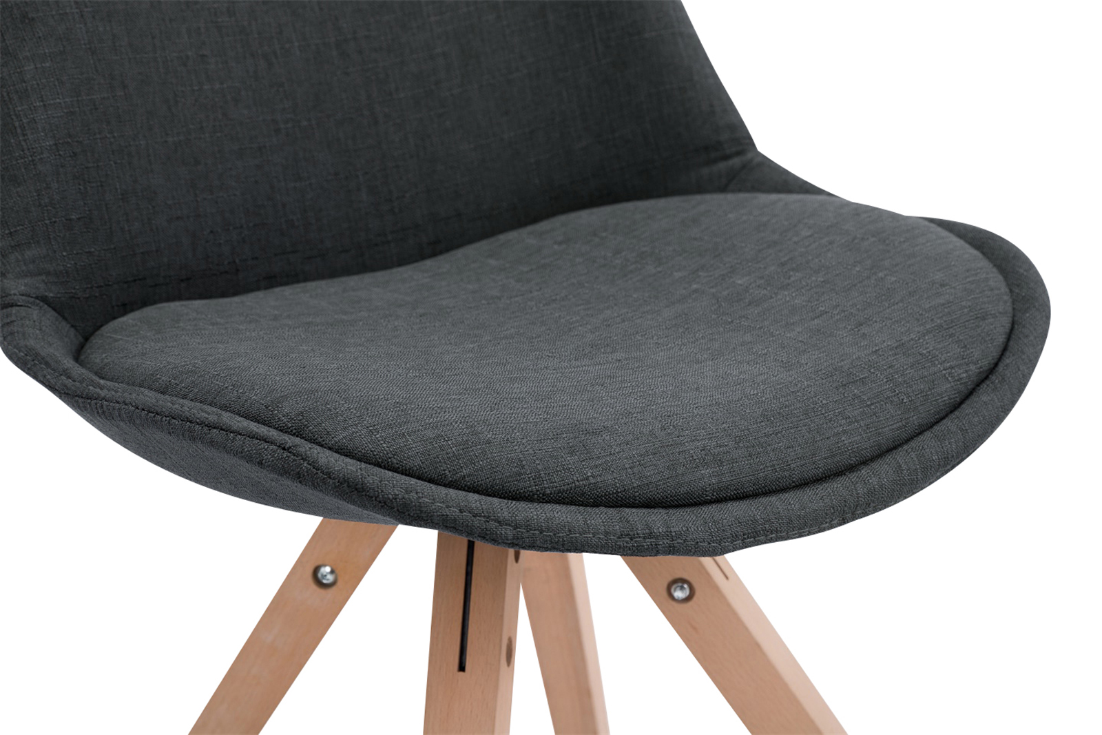Lot de 4 Chaises de salle à manger Toulouse Tissu Pieds carrés bois