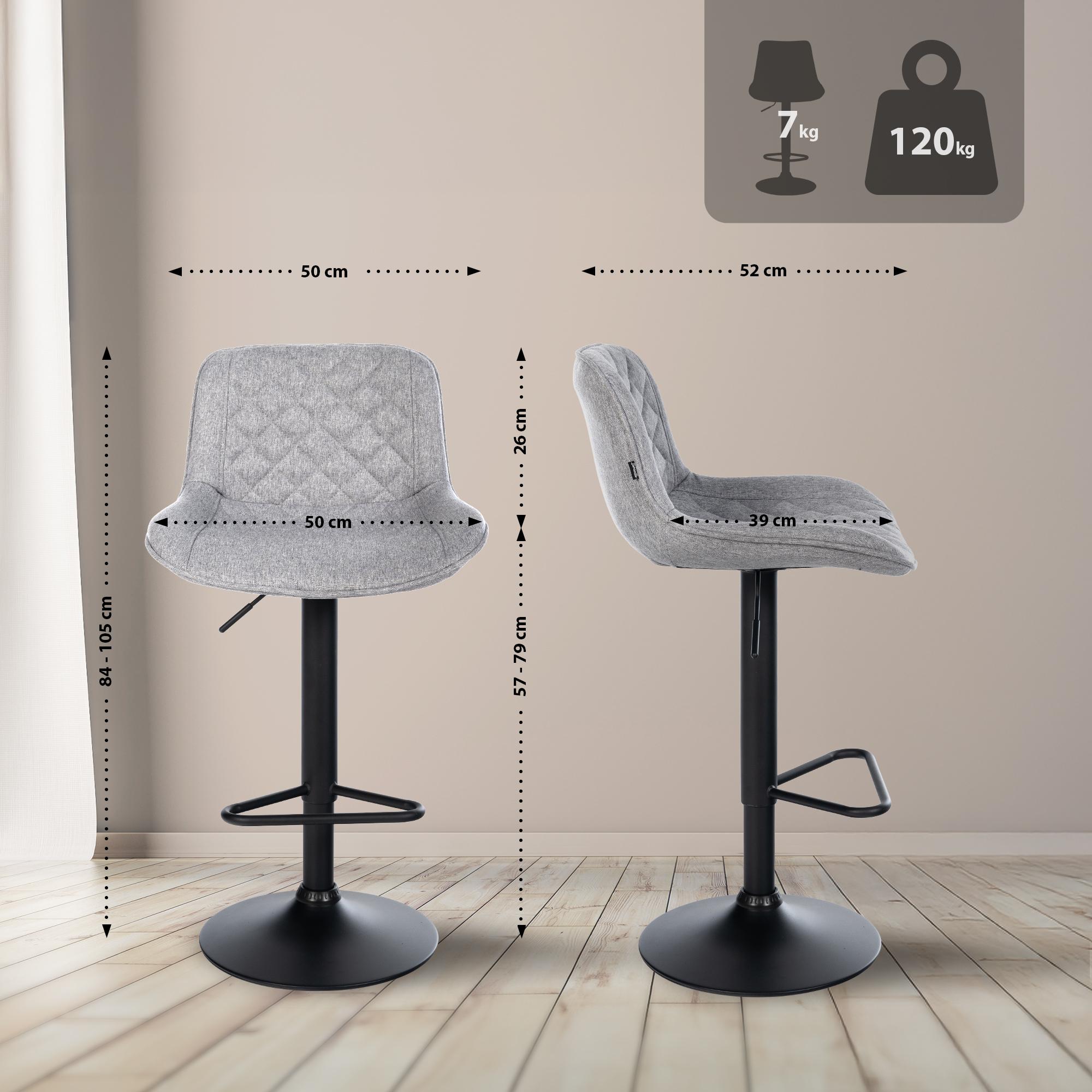 Lot de 2 tabourets de bar Kasson