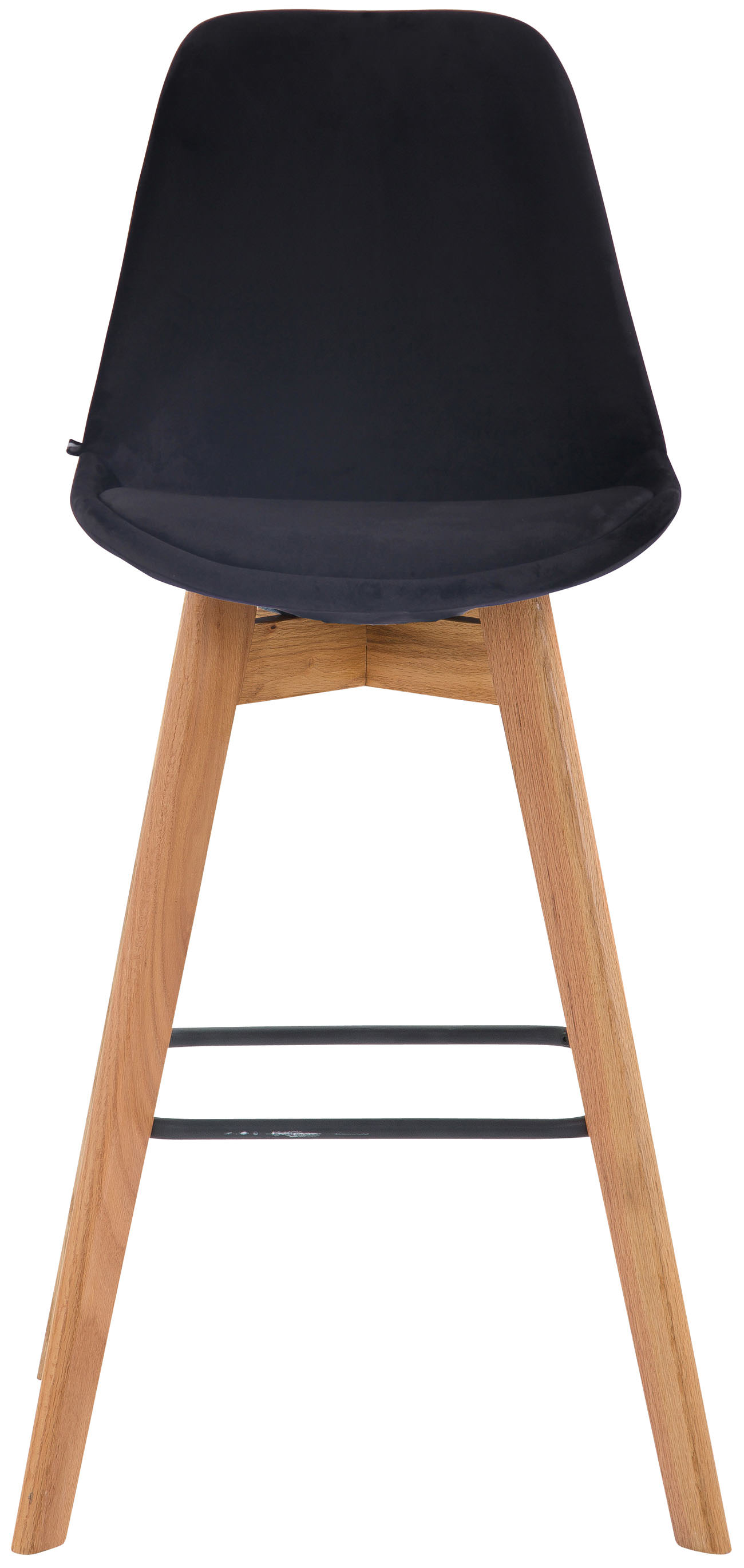 Lot de 2 tabourets de bar Metz en velours Pieds en bois