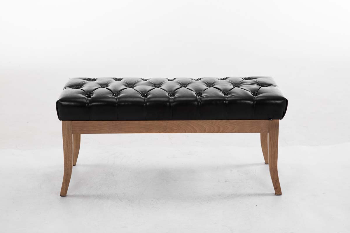 Banc Ramses similicuir antique clair