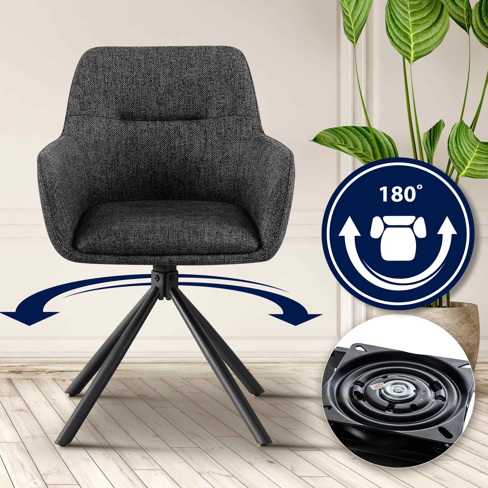 Lot de 2 chaises Tipton tissu