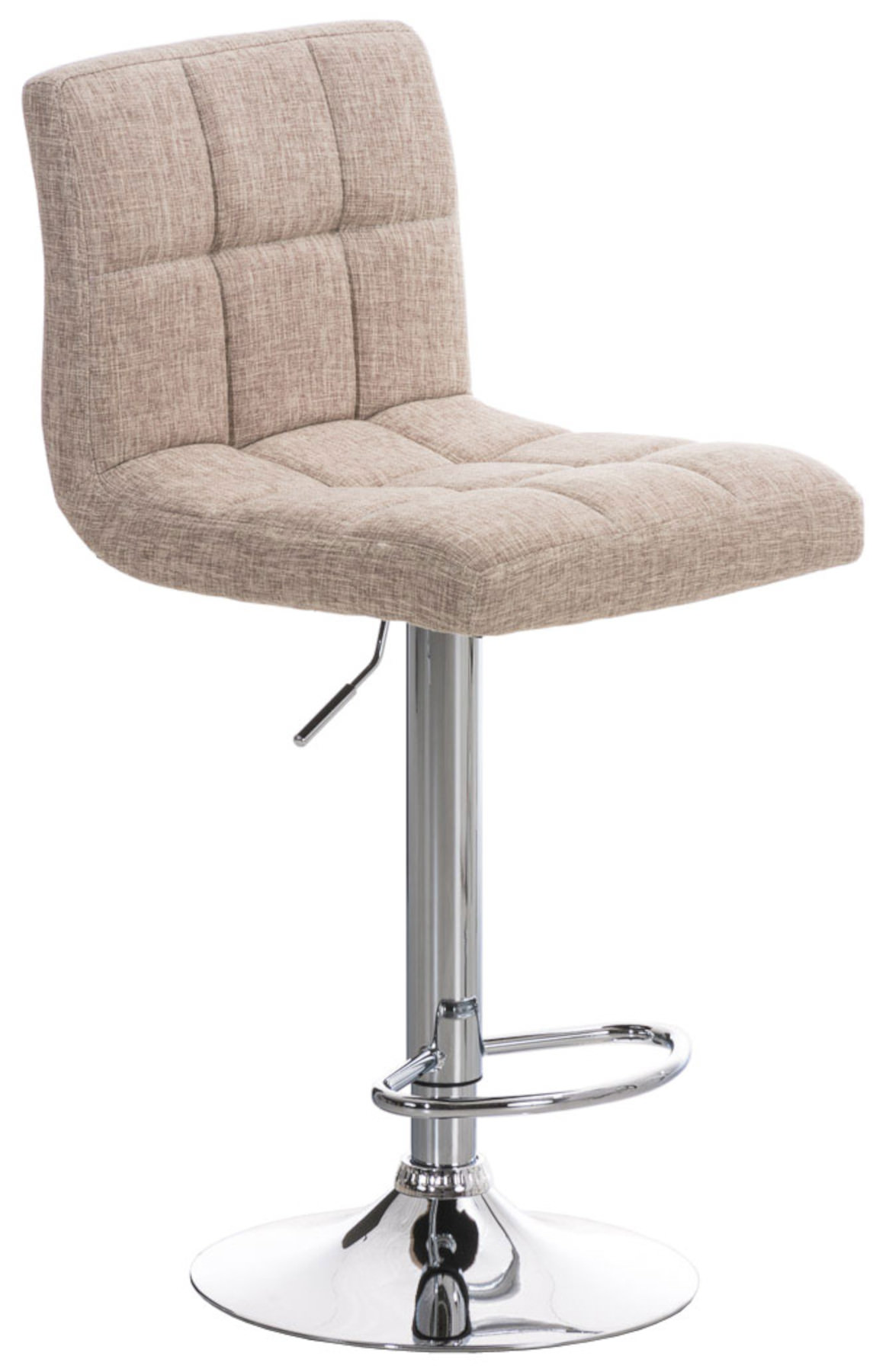 Lot de 2 Tabourets de bar Peru en Tissu Piètement Métal Pivotant et Ajustable