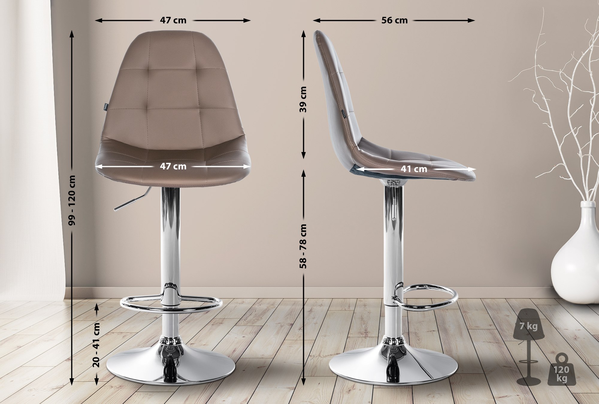 Tabouret de bar Elmore similicuir