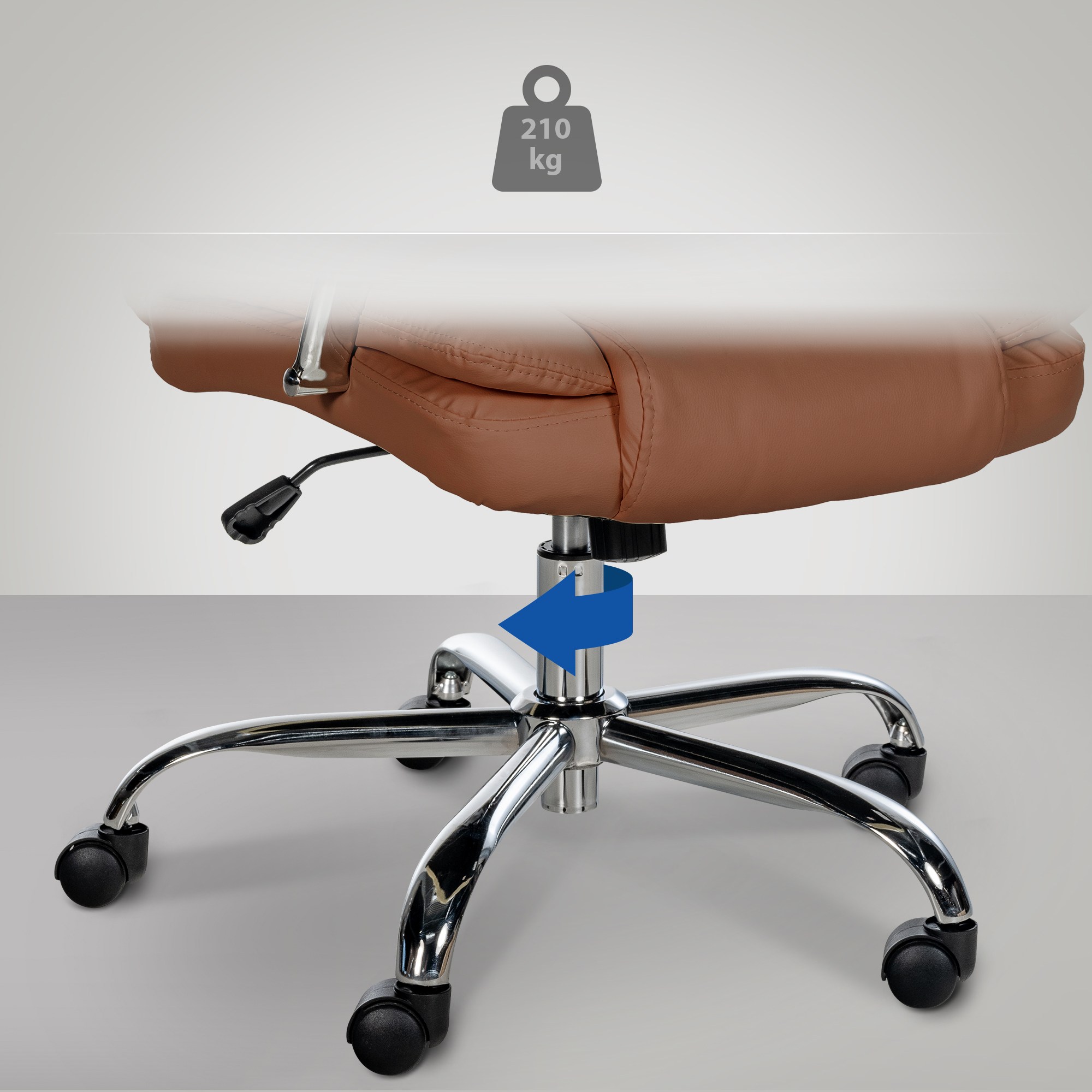 Fauteuil de bureau XXL Xanthos en Similicuir avec une  capacité de charge de 210 kg