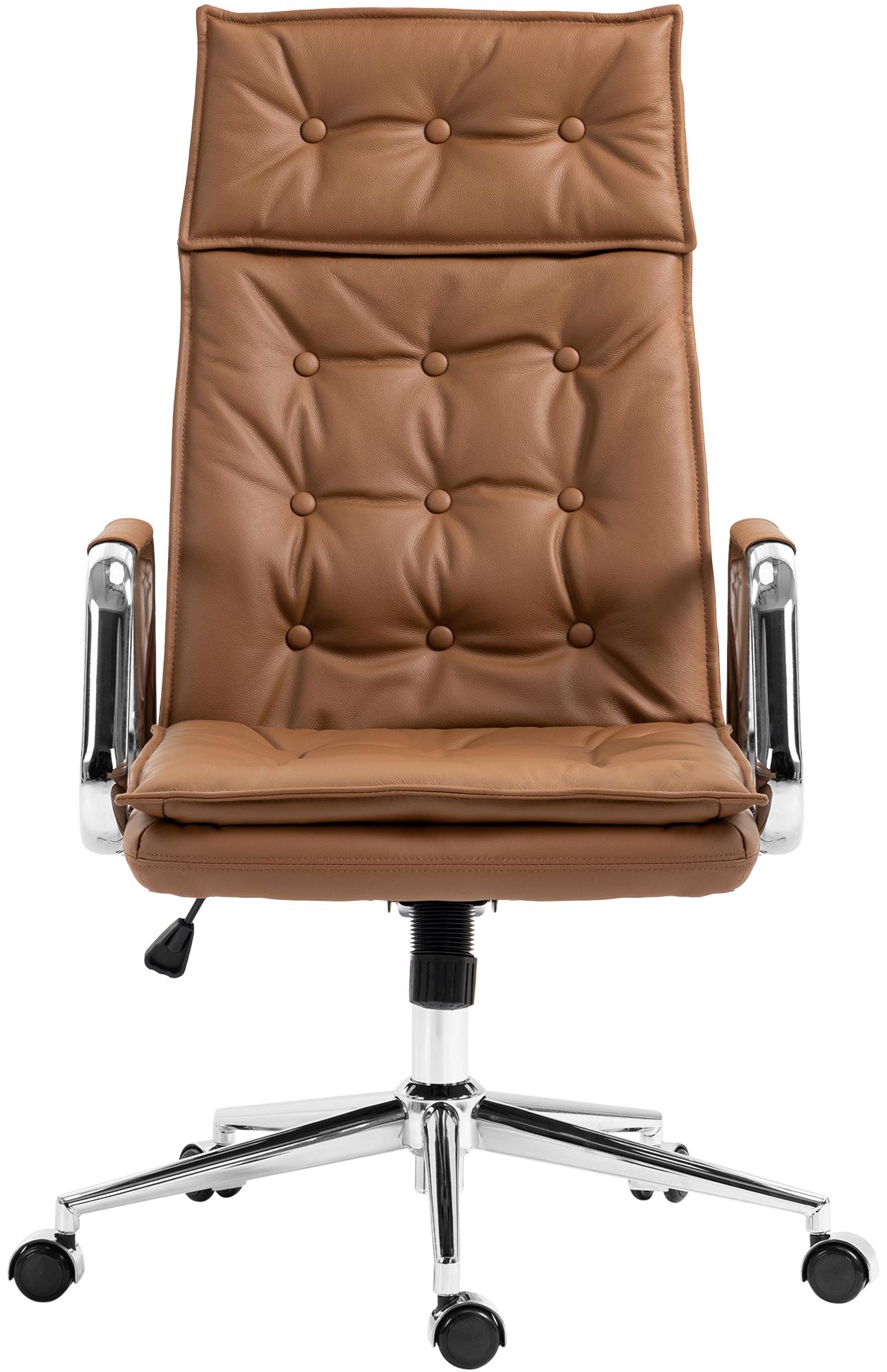 Chaise de bureau Sotira en cuir véritable