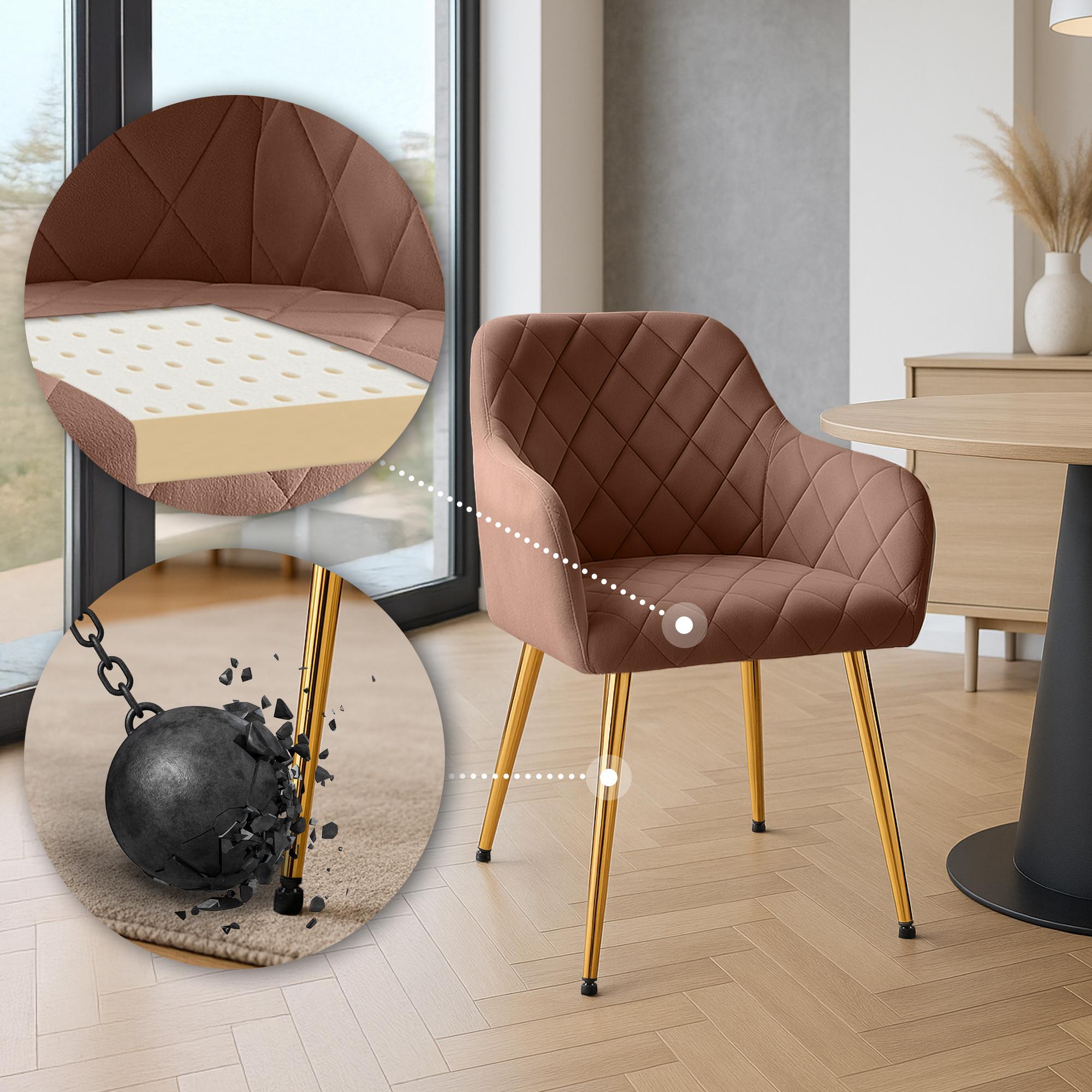 Chaise de salle à manger Monett Velours