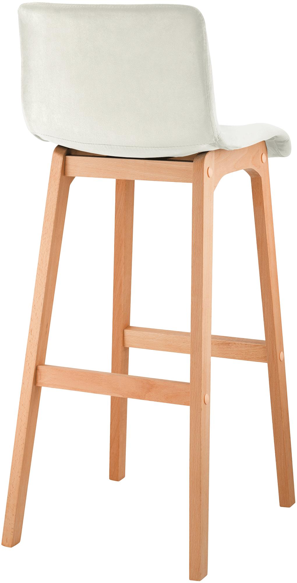 Tabouret de bar Hover velours piètement 4 pieds Natura