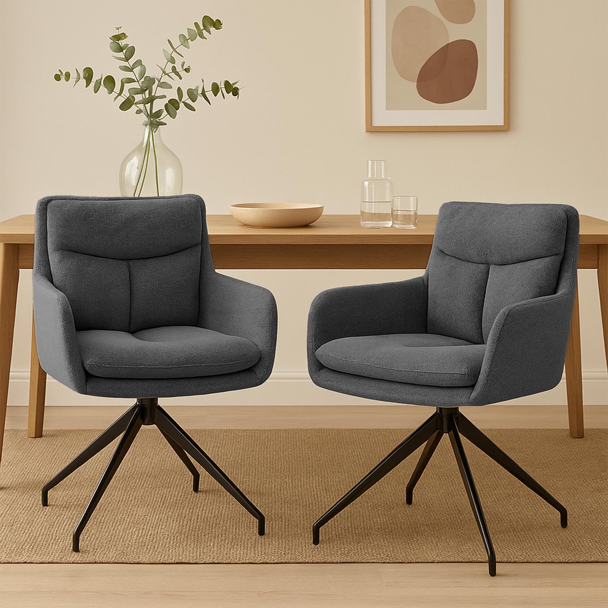Lot de 2 chaises de salle à manger Somers tissu