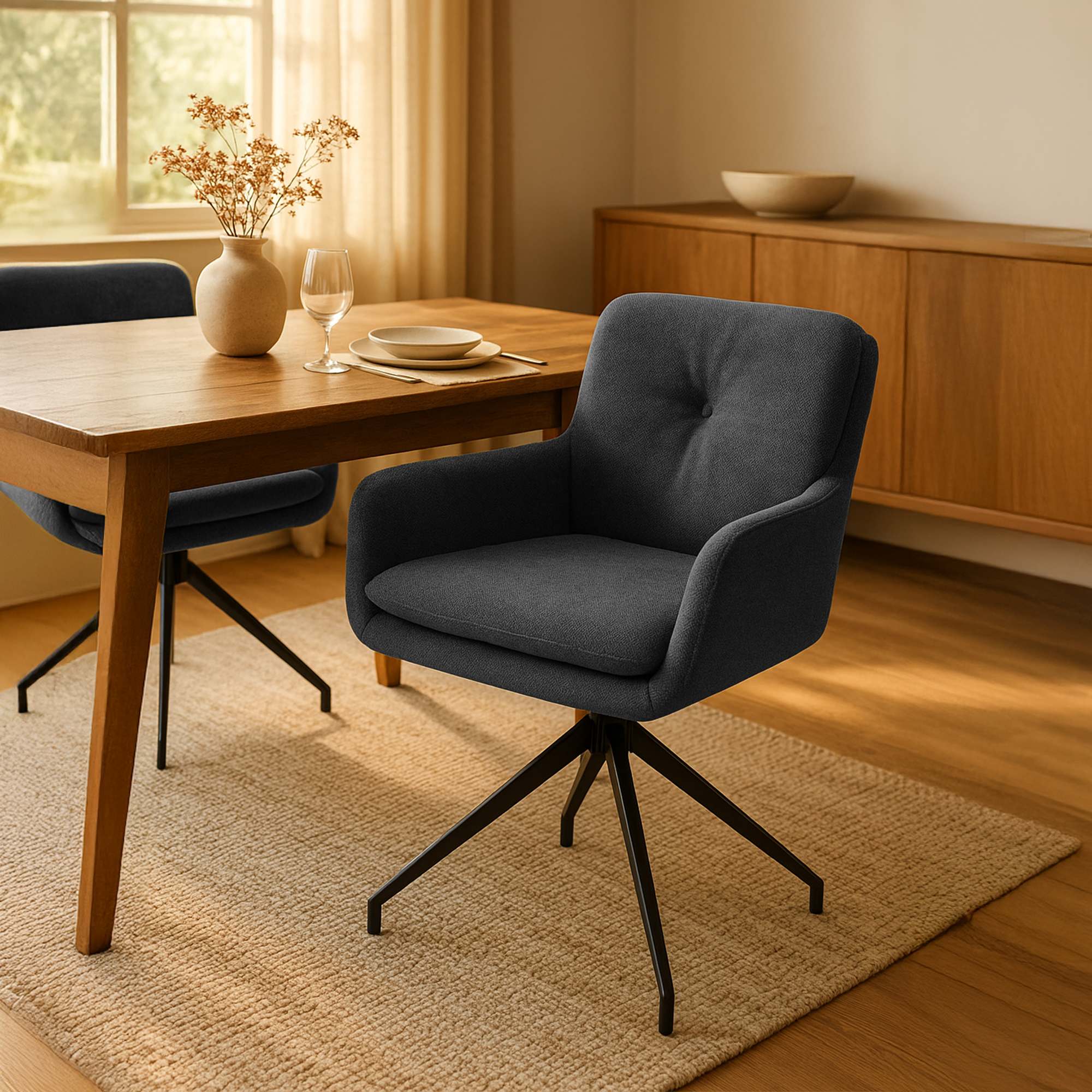 Chaise de salle à manger Pickett en tissu