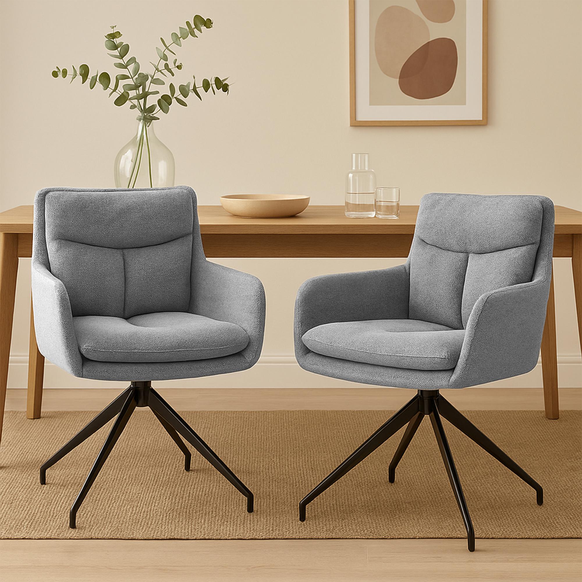 Lot de 2 chaises de salle à manger Somers tissu