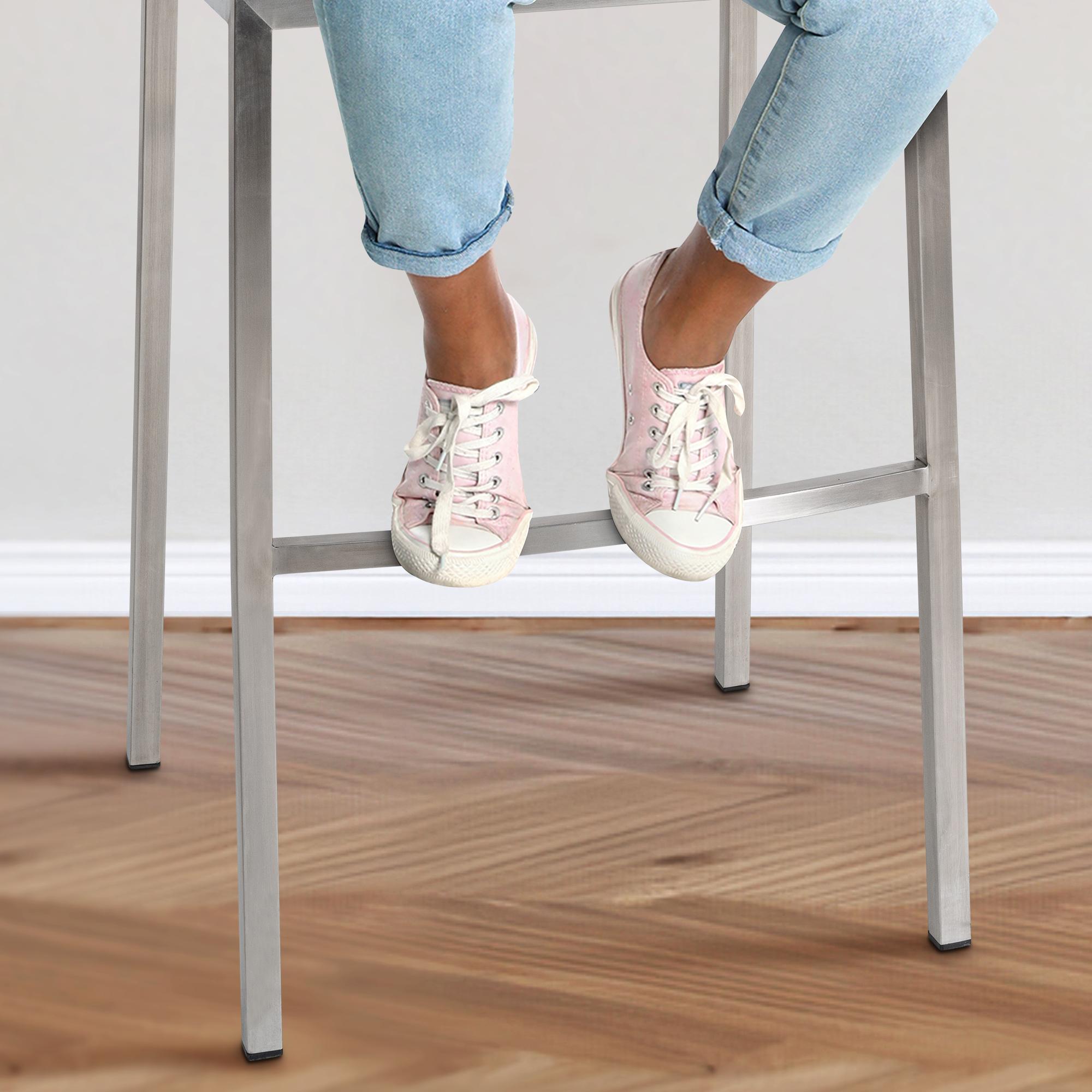 Lot de 2 tabourets de bar Damaso en tissu avec piètement à quatre pieds