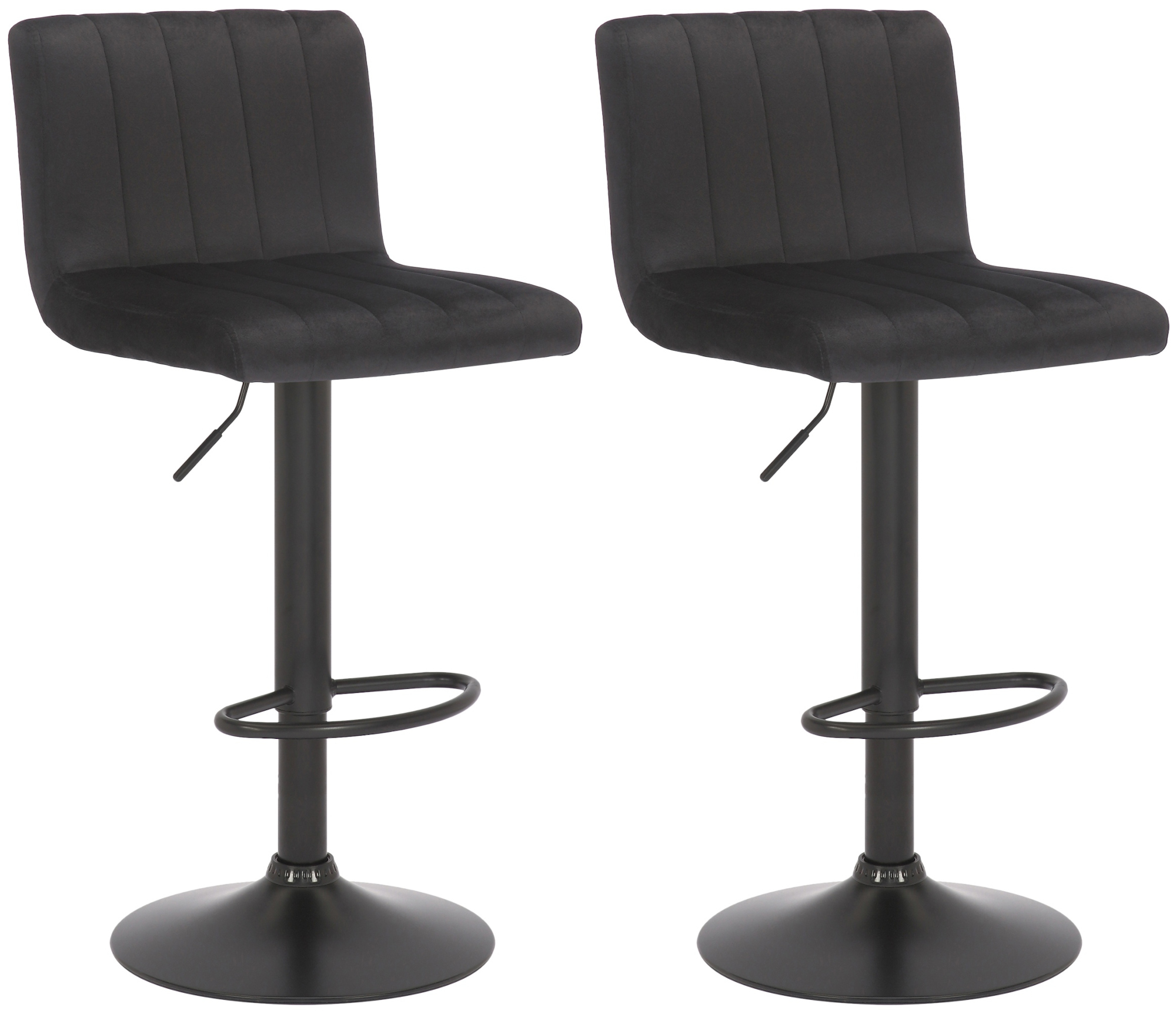 Lot de 2 tabourets de bar Jamie velours