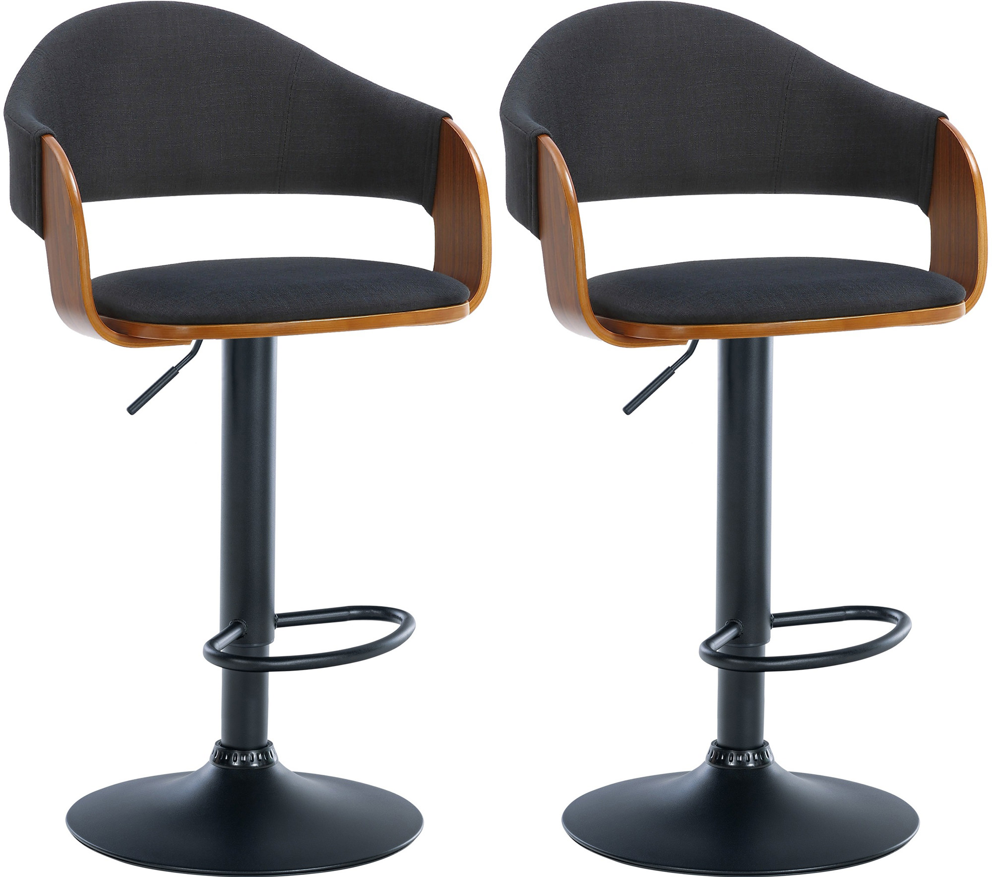Lot de 2 tabourets de bar Nilse tissu