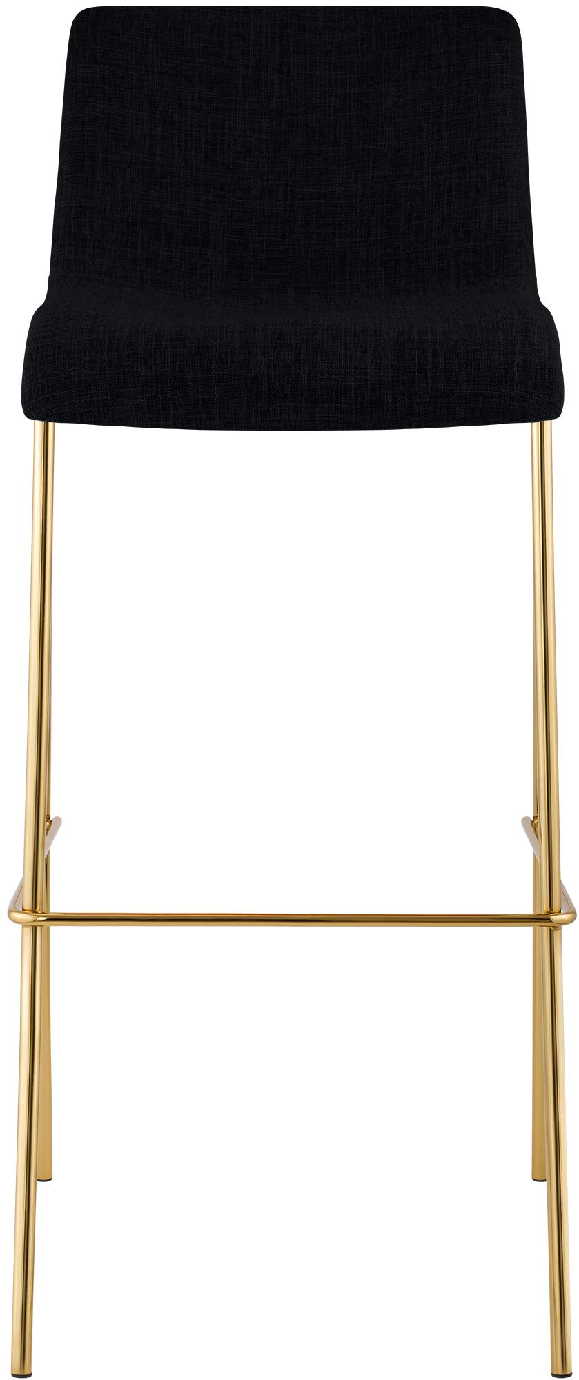 Lot de 2 Tabourets de bar Hover en tissu, piètement quatre pieds doré