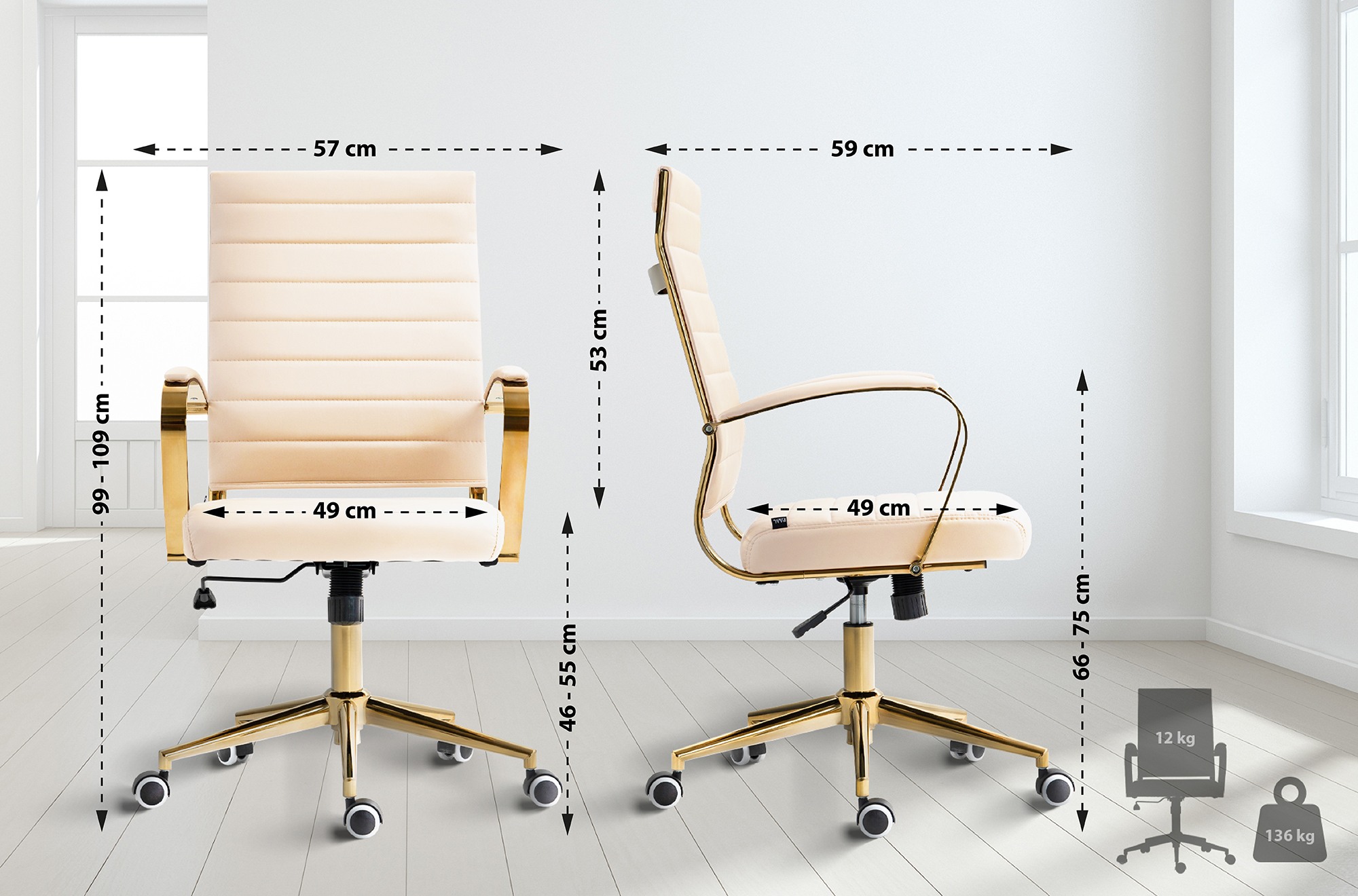 Chaise de bureau Havanna similicuir