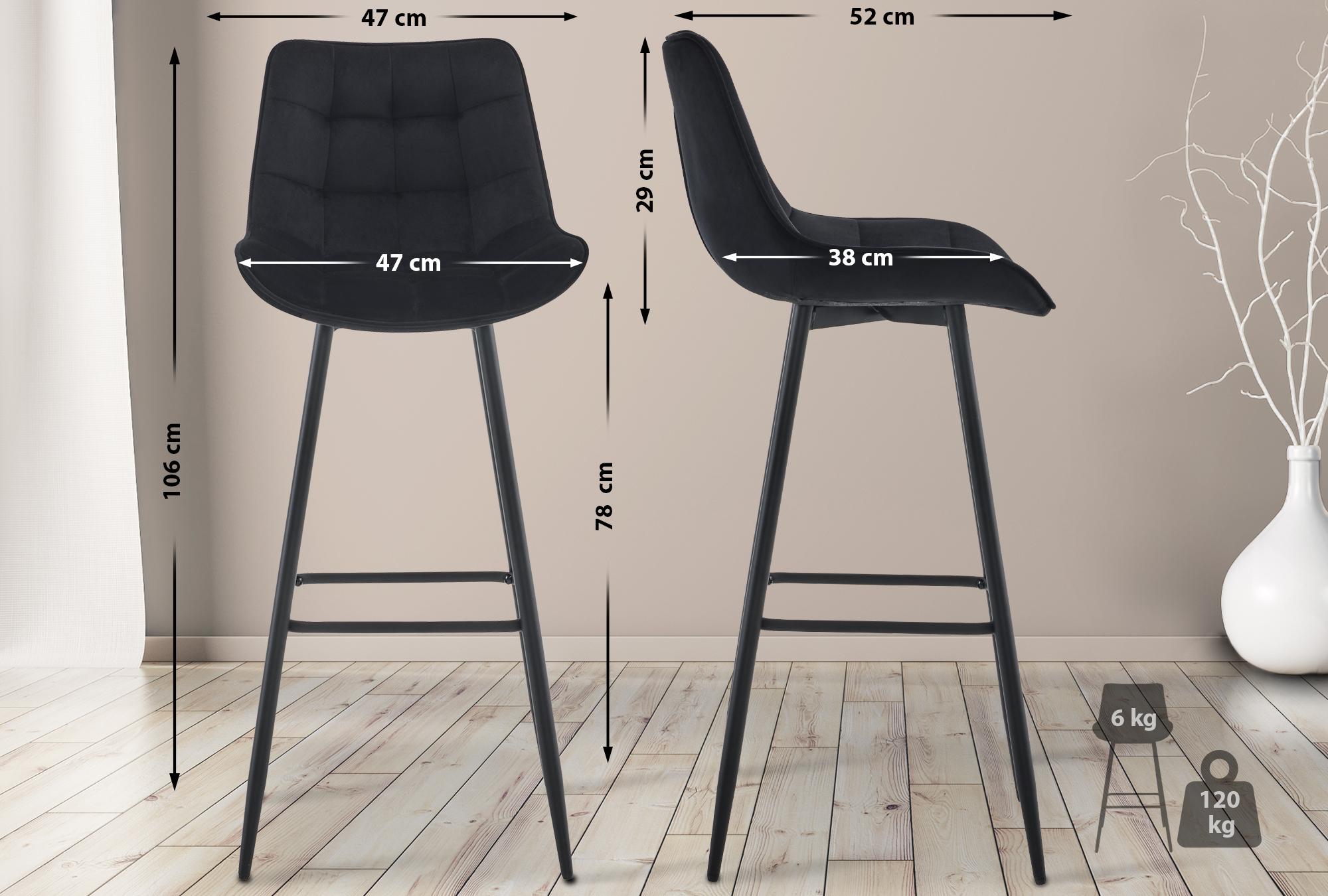 Lot de 2 tabourets de bar Dartford