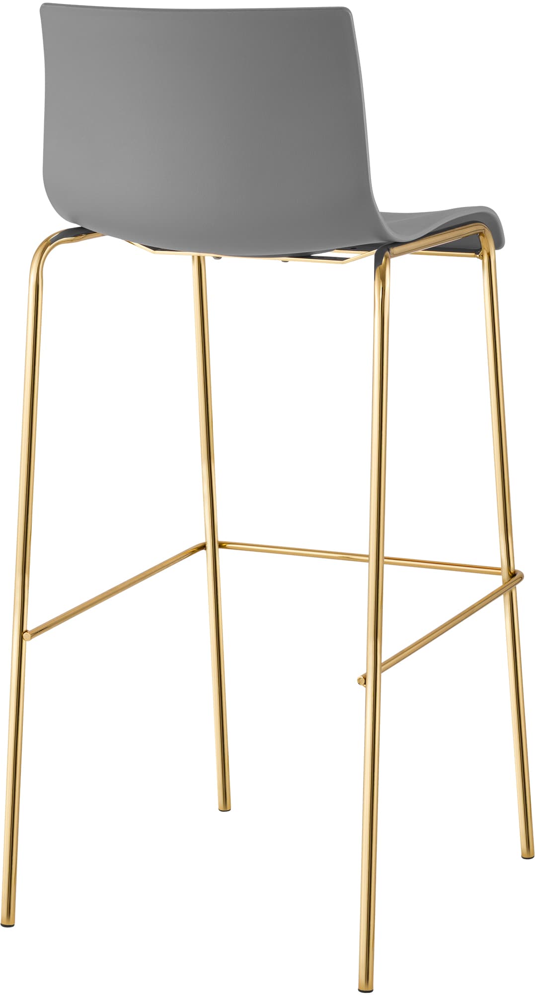 Lot de 2 tabourets de bar Hover, plastique, piètement 4 pieds, doré