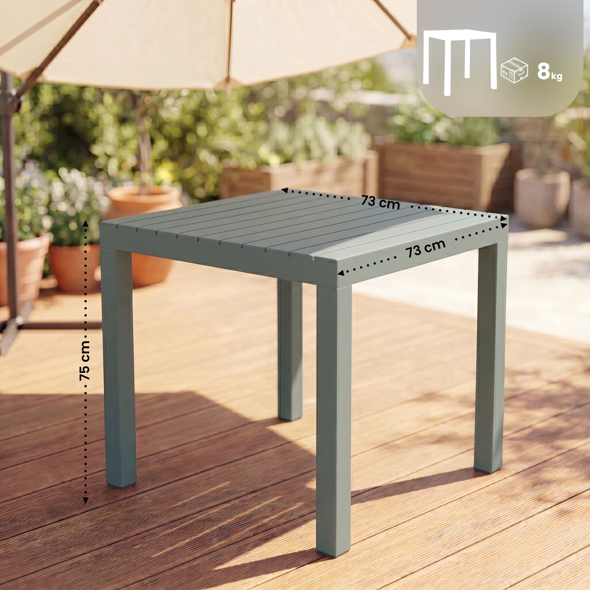 Table de jardin Kato 73 x 73 cm