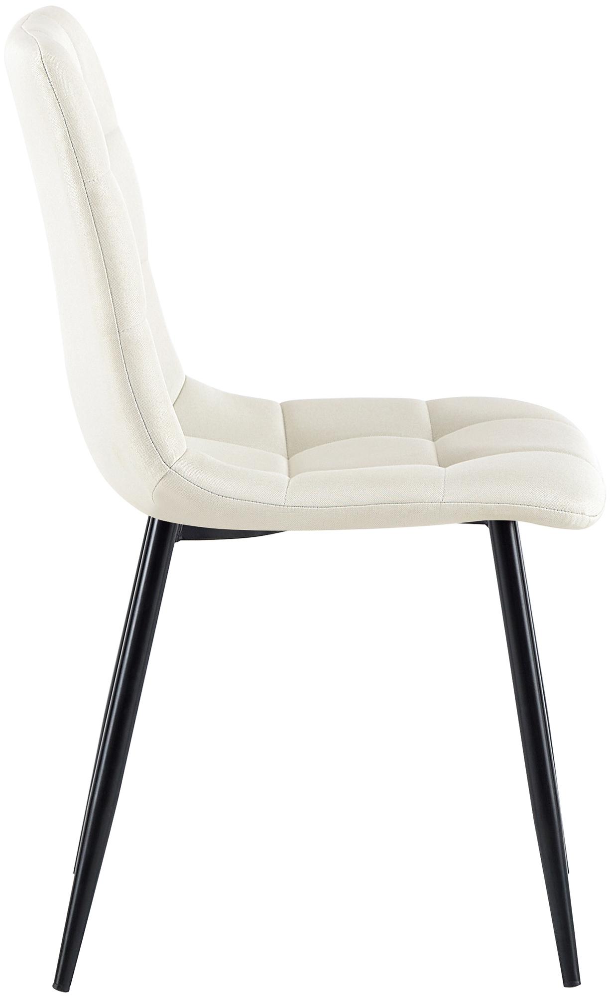 Lot de 4 chaises de salle a manger Antibes en tissu