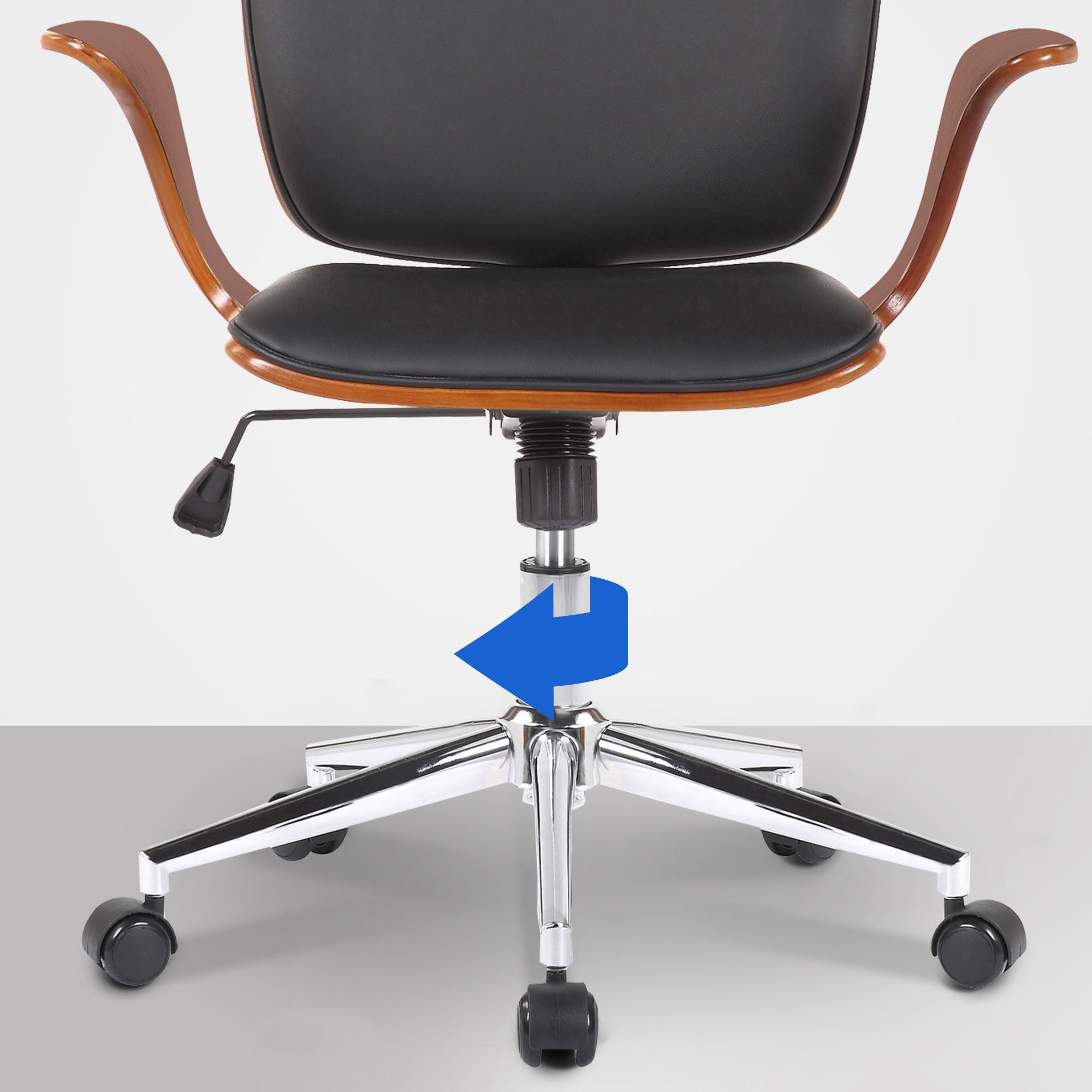 Fauteuil de bureau Burbank avec coque d'assise en bois