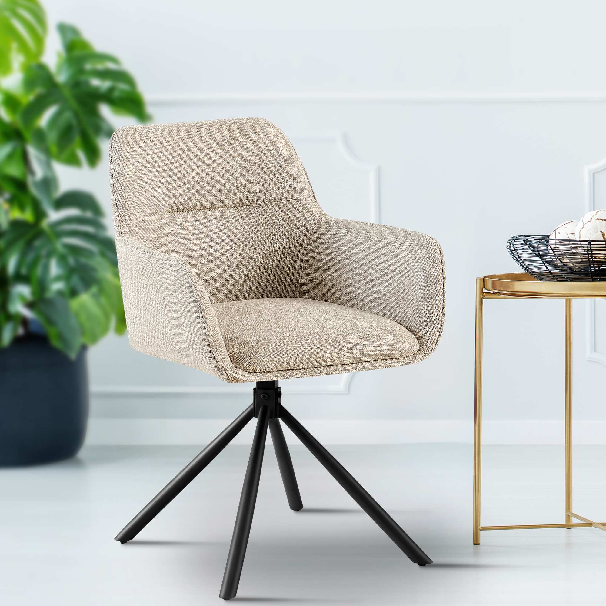 Lot de 2 chaises Tipton tissu