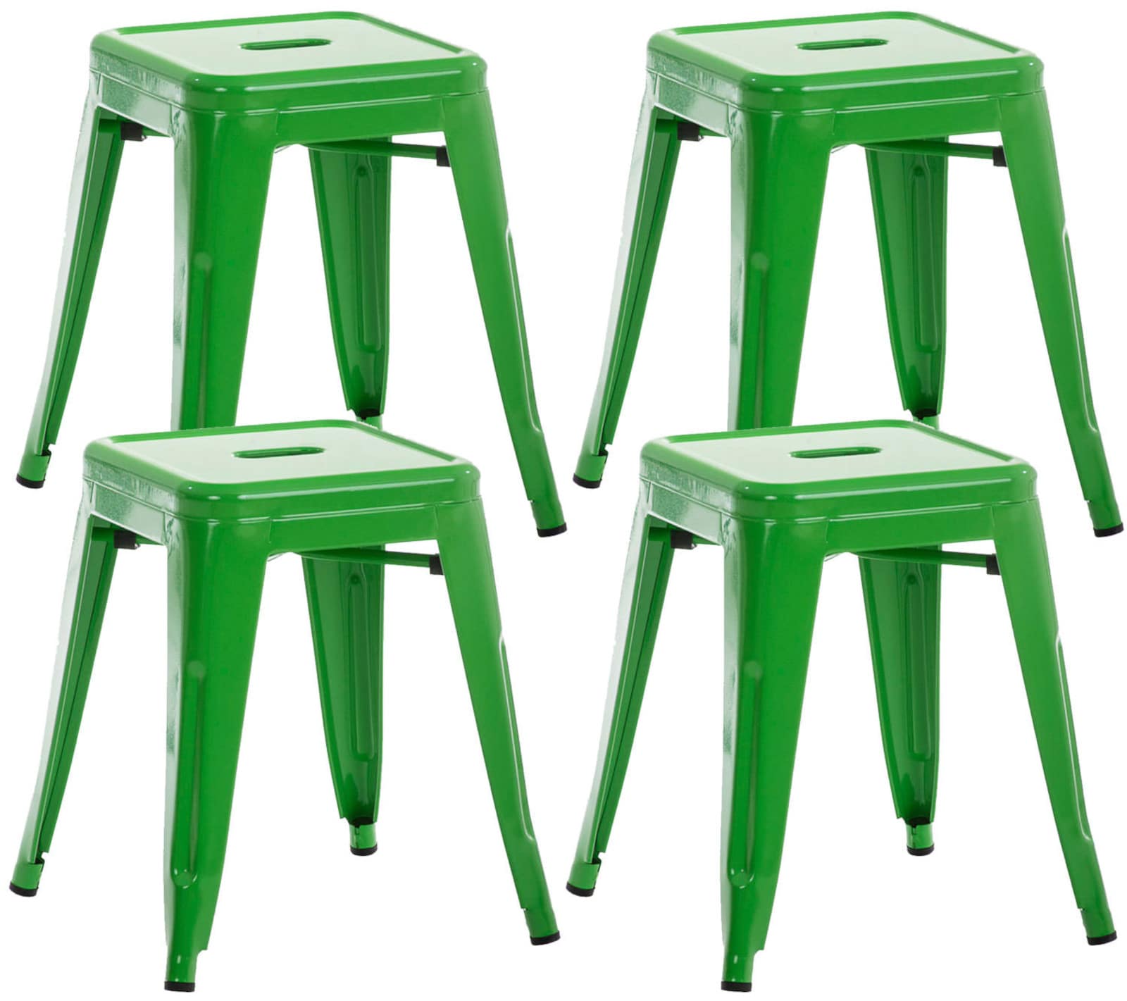 Lot de 4 tabourets bas au style industriel Armin en métal