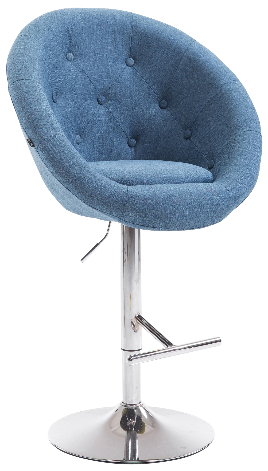 Tabouret de bar London V2 en tissu avec Pied et Repose-pieds en métal