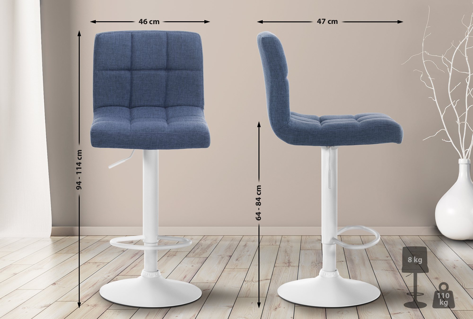 Tabouret de bar Calma Tissu