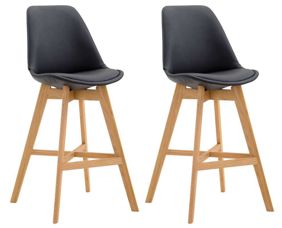Lot de 2 tabourets de bar Cannes en similicuir