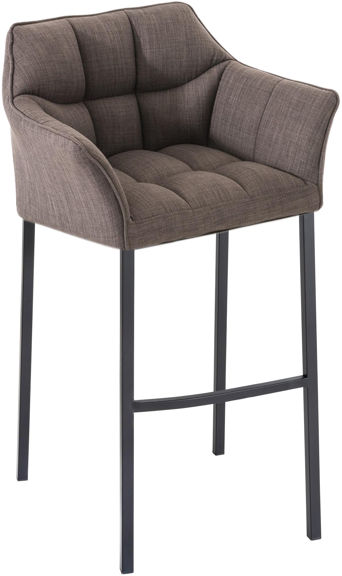 Tabouret de bar Damaso en tissu avec cadre à quatre pieds