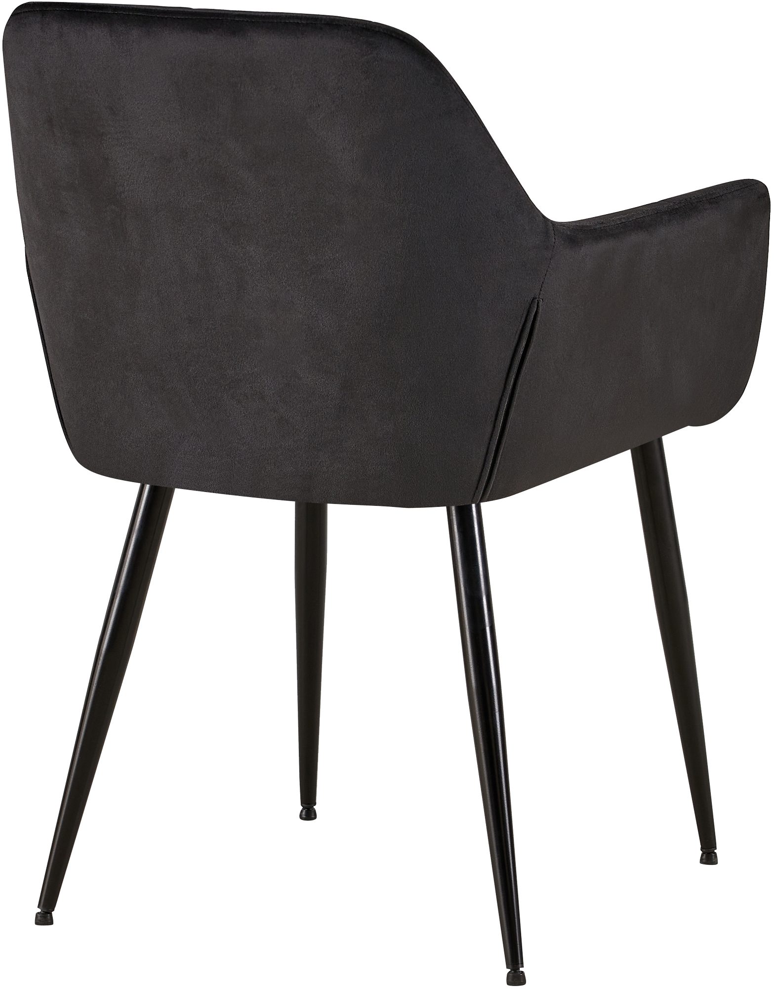 Chaise de salle à manger Emia en Velours avec Piètement en Métal noir