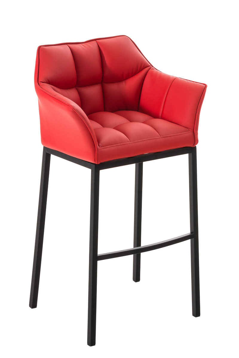 Tabouret de bar Damaso en similicuir avec piétement quatre pieds