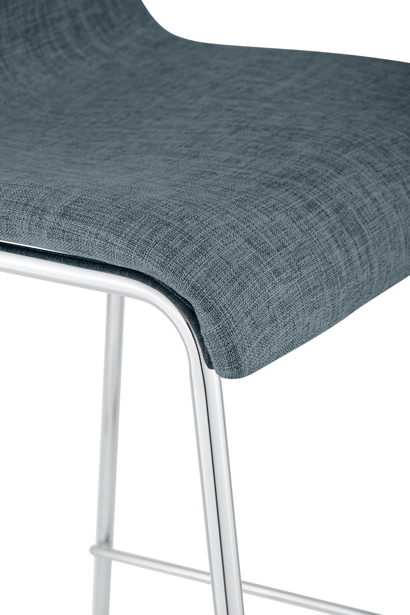 Lot de 2 tabourets de bar Hover en tissu, pieds metalliques