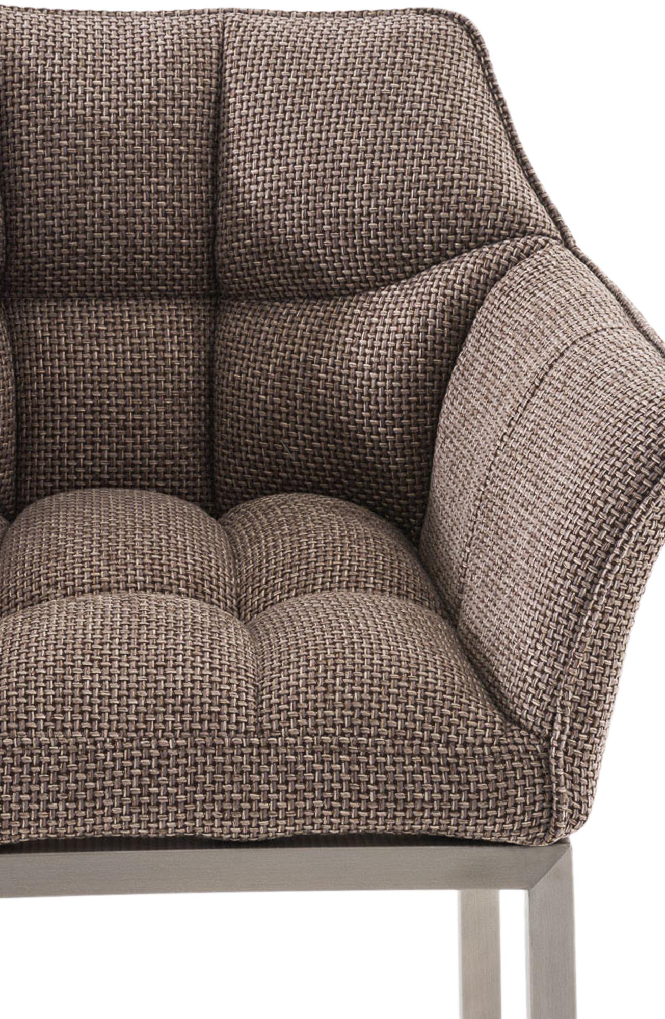 Lot de 2 tabourets de bar Damaso en tissu avec piètement à quatre pieds