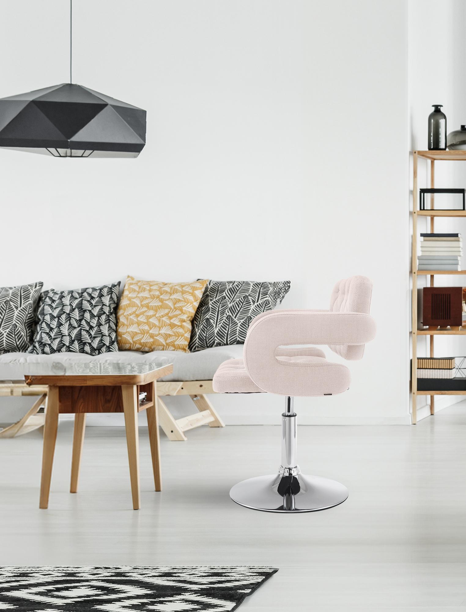 Chaise lounge Dublin Tissu - Piètement avec colonne centrale métal chromé
