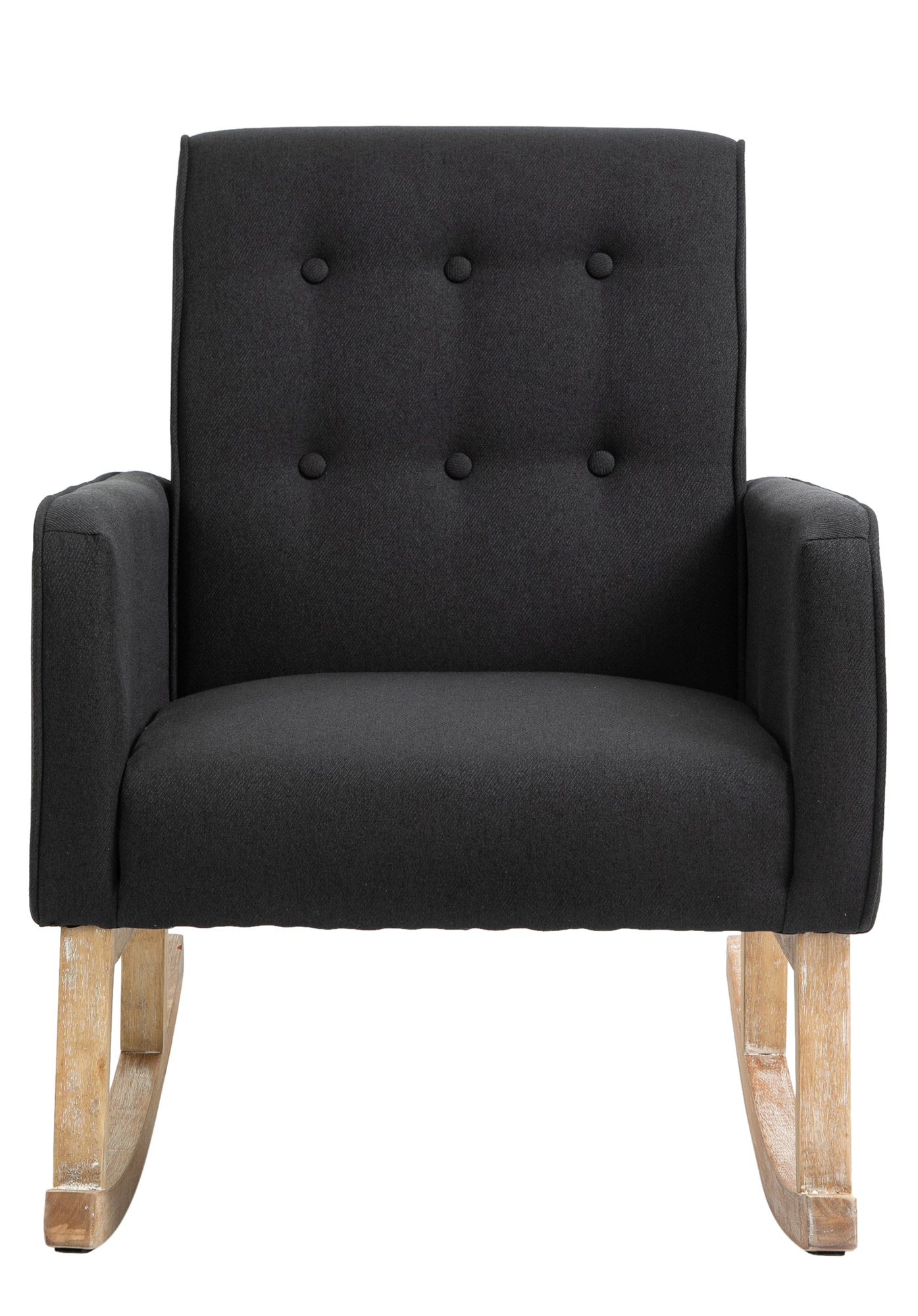 Chaise à bascule Dream en Tissu Pieds en Bois de chêne