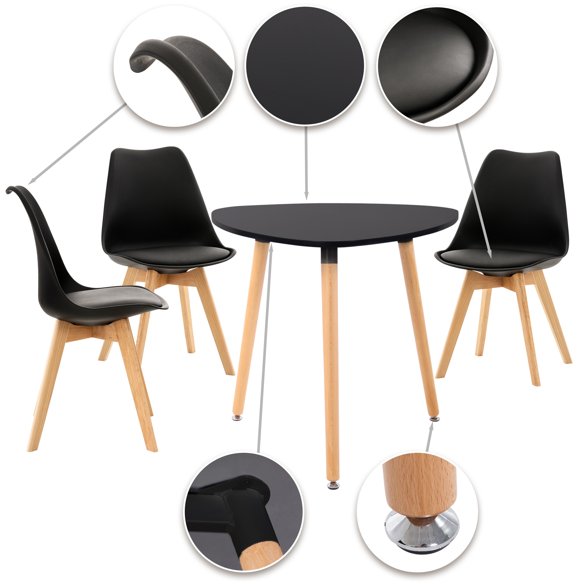 Ensemble de salle à manger Libanera avec 1 Table et 3 chaises