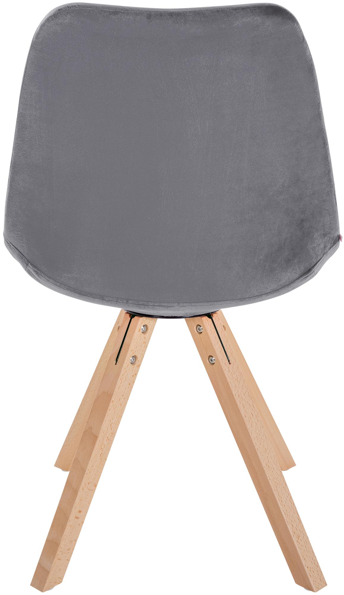 Lot de 4 chaises de salle à manger Sofia en velours Pieds en bois