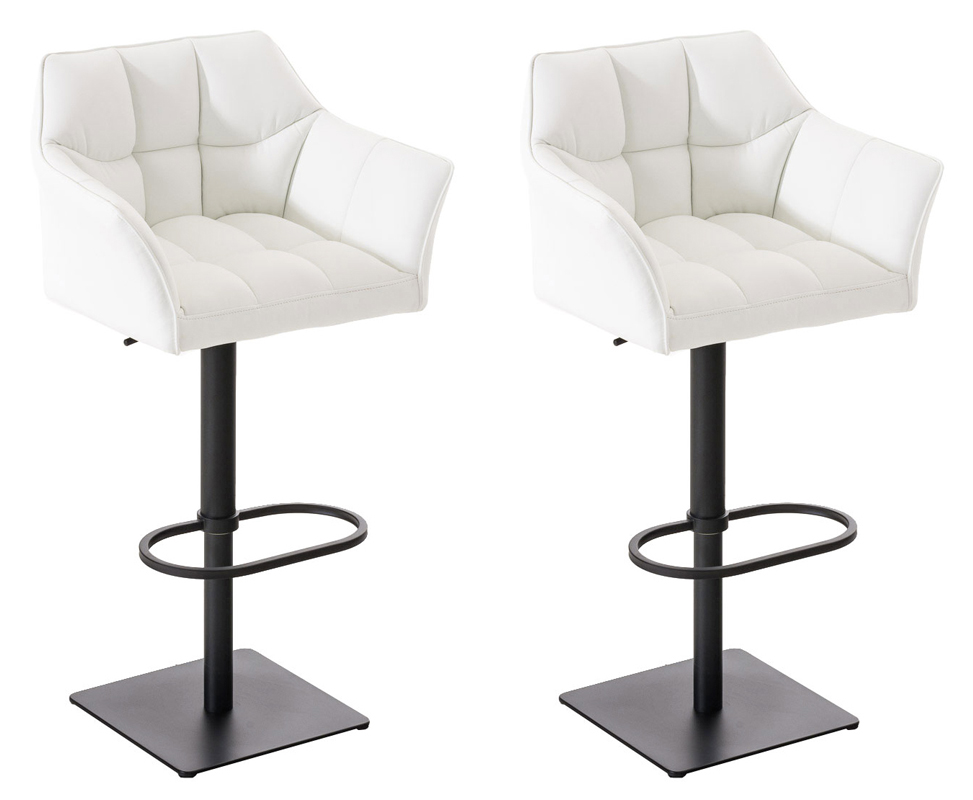 Lot de 2 tabourets de bar Damaso en similicuir
