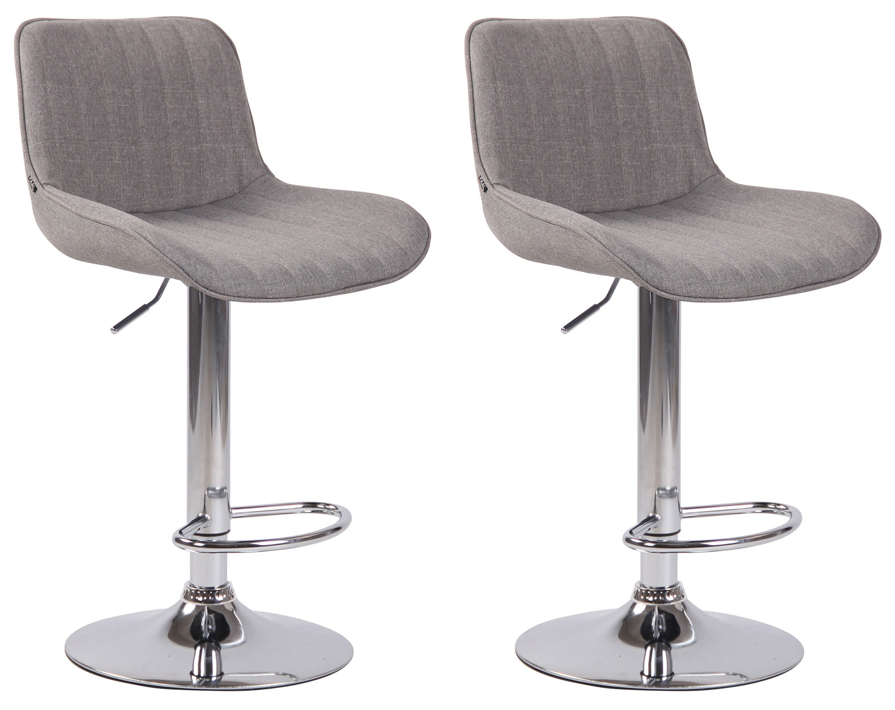 Lot de 2 Tabourets de bar Lentini en Tissu Pied trompette en Métal