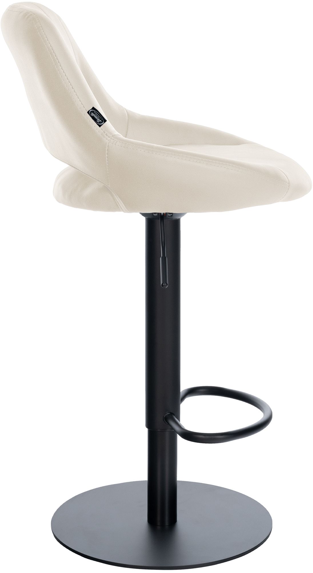 Tabouret de bar Milet noir avec pied extra lourd