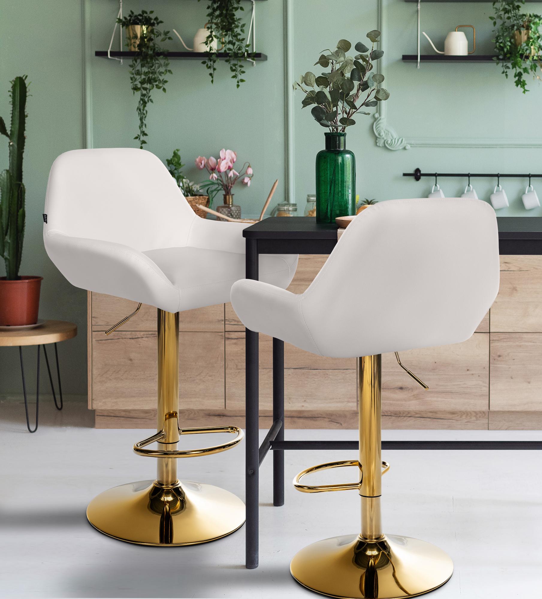 Lot de 2 tabourets de bar Braga Gold similicuir
