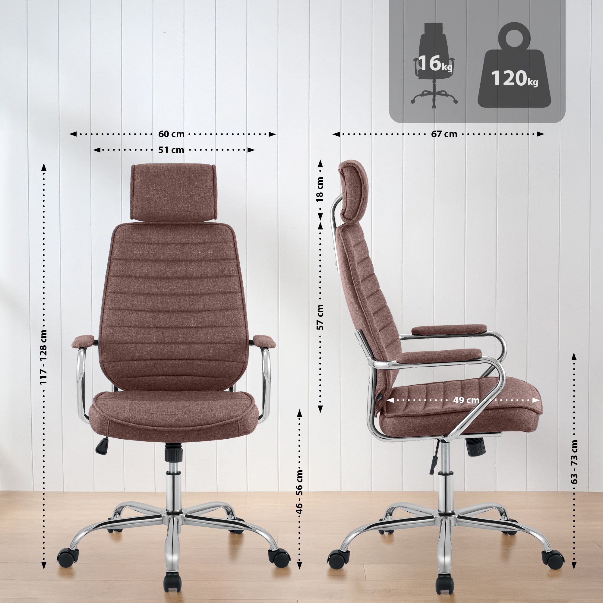 Chaise de bureau Rako Tissu
