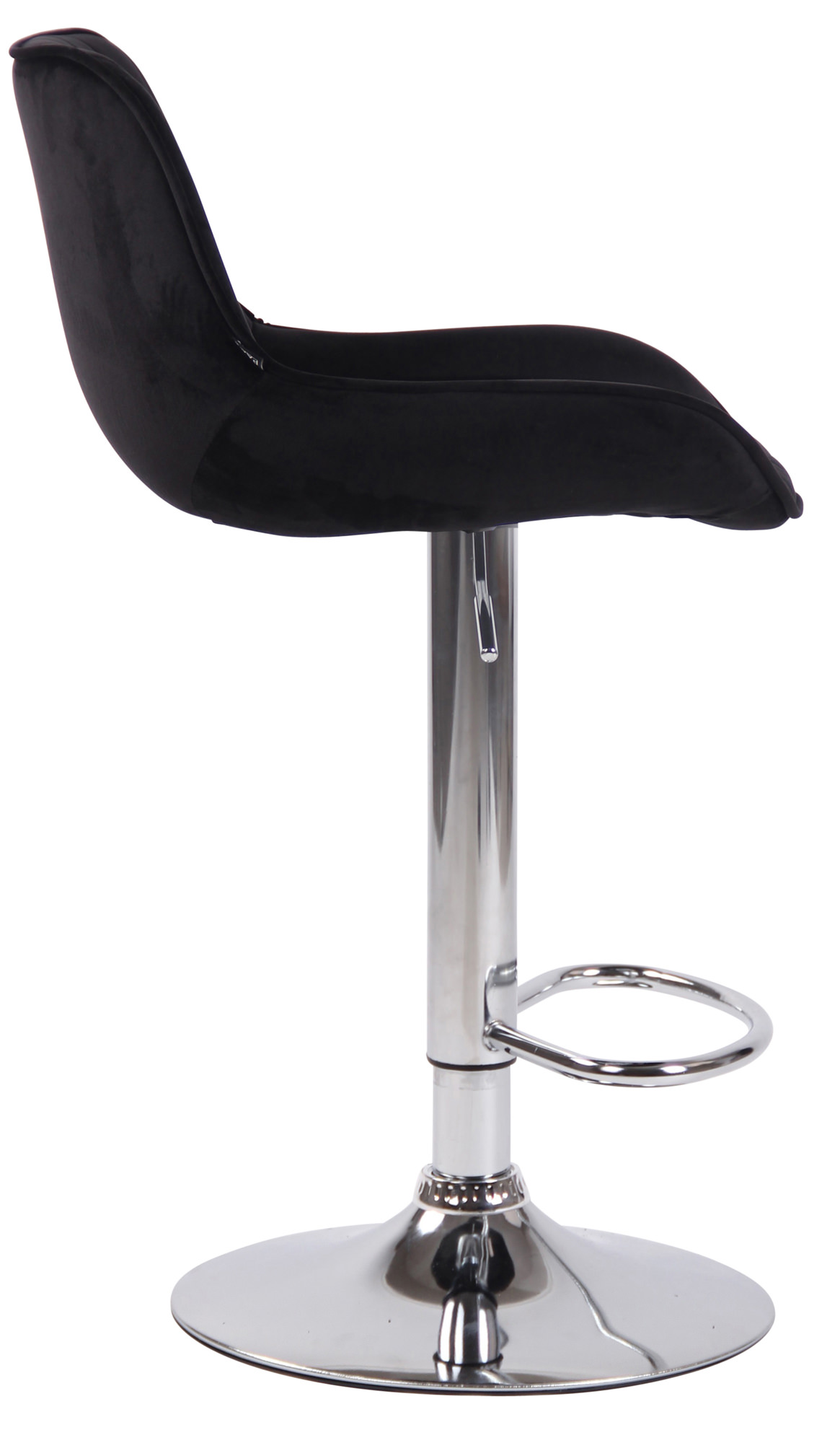 Tabouret de bar Lentini en Velours avec Piètement trompette en Métal